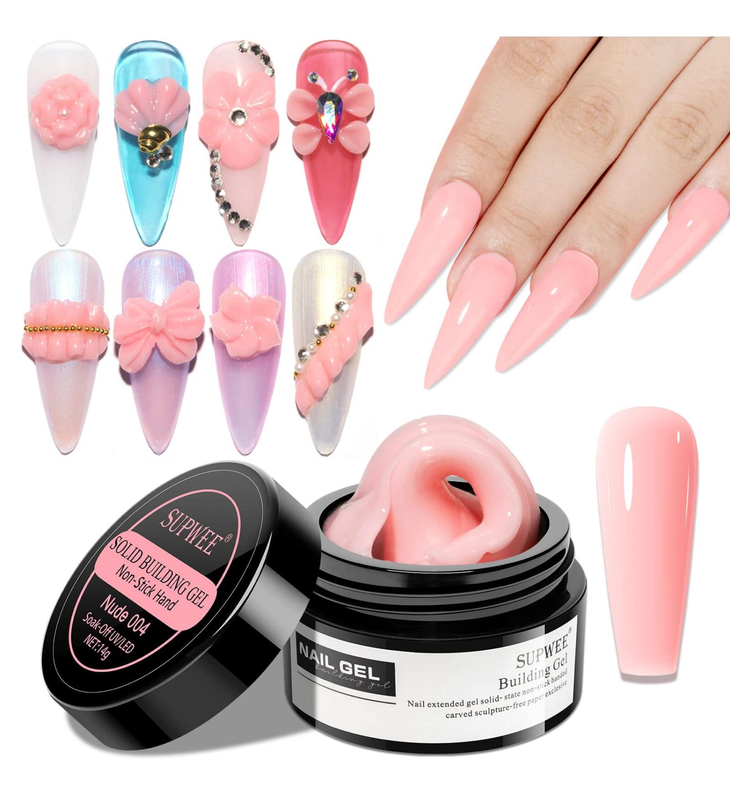 SUPWEE Solid Sculpture Builder Gel - Nude Nail Extension Gel for 3D Carving Patterns & Decoration - 14g - Buy Online on GoSupps.com