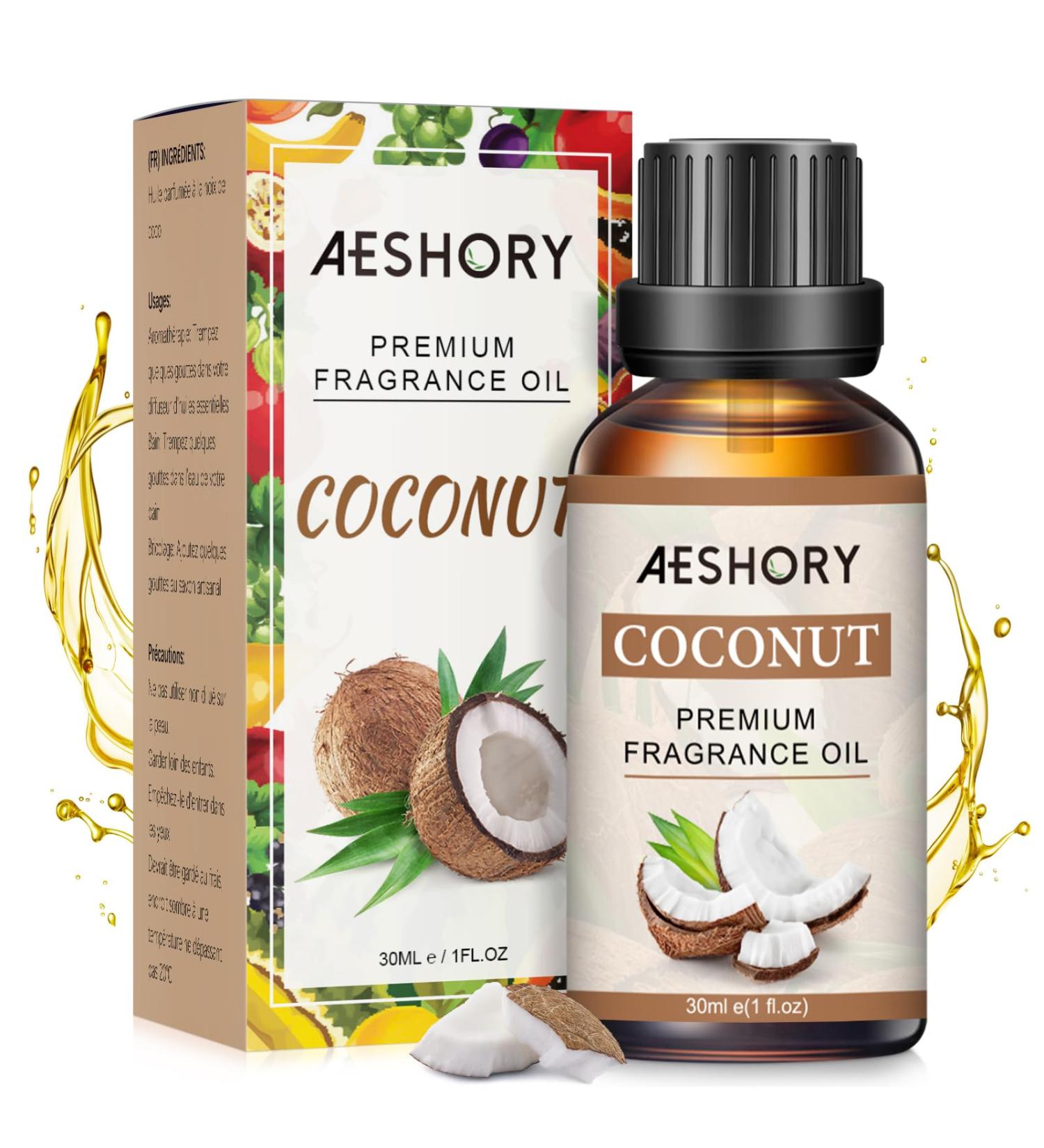 Aeshory Essential Oils Coconut 30ml - 100% Natural Fruity Aroma Oil for Diffusers Humidifiers Massage DIY Candles & Soap - Buy Online on GoSupps.com