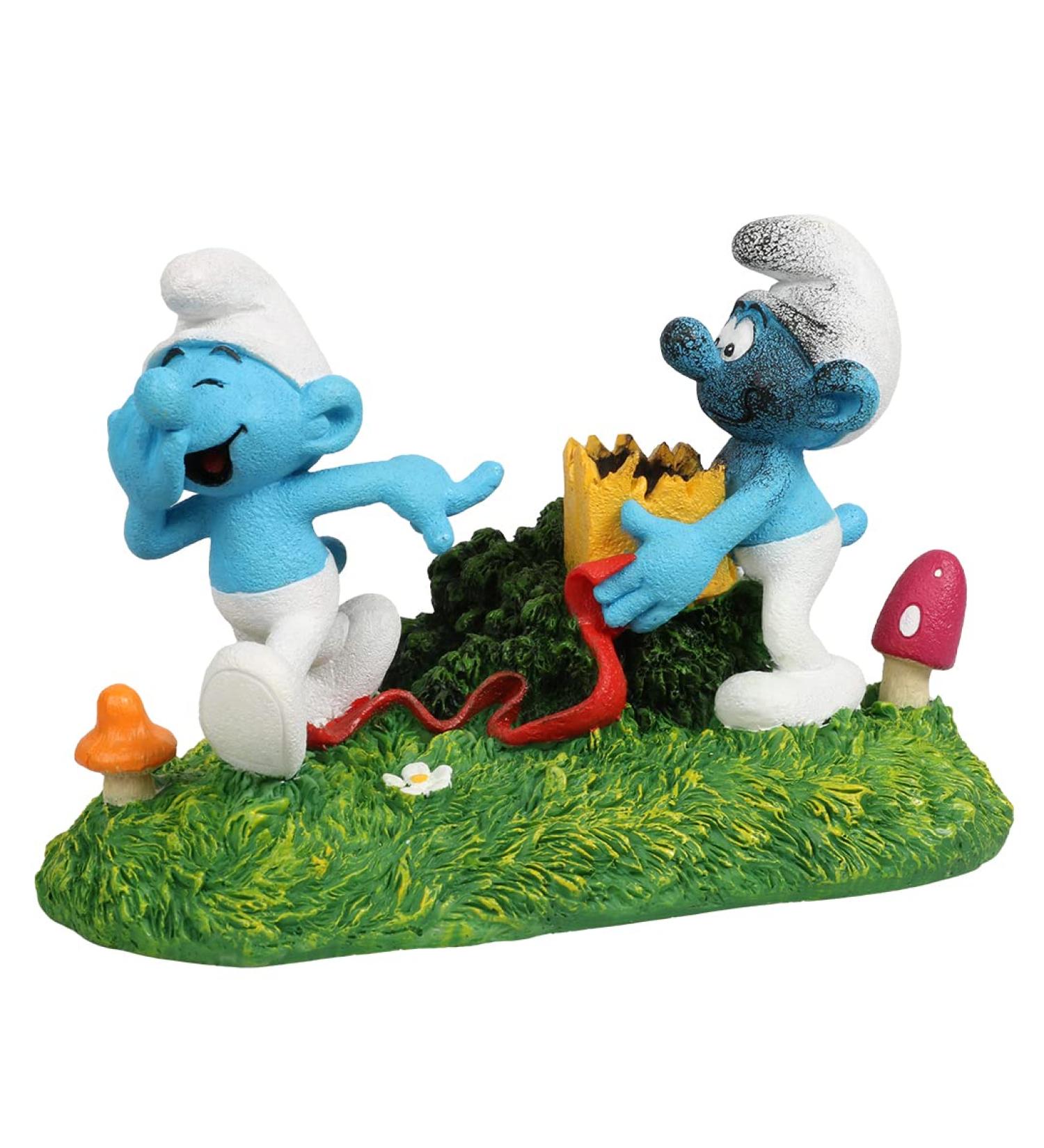 Aqua della figure the smurfs action 14.8 x 9.6 x 9.5 cm very detailed and made from polyester resin non-toxic and pH-neutral for sweet and seawater aquariums action