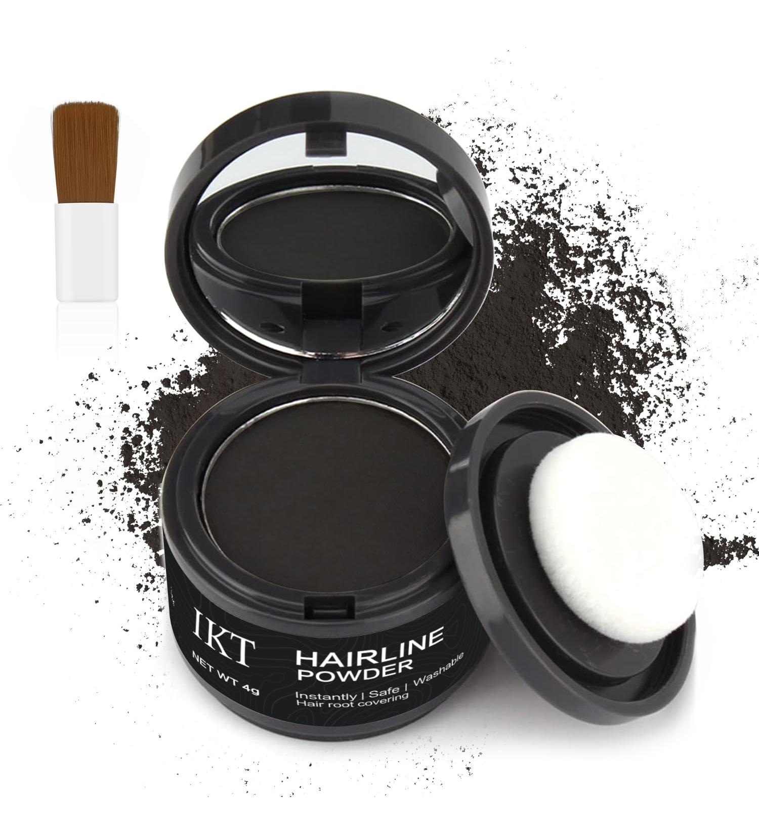 Hairline Powder (Black) - Quick Touch-Up for Hair Loss Roots Eyebrows & Beard | Long-Lasting Formula for Men & Women - Buy Online on GoSupps.com