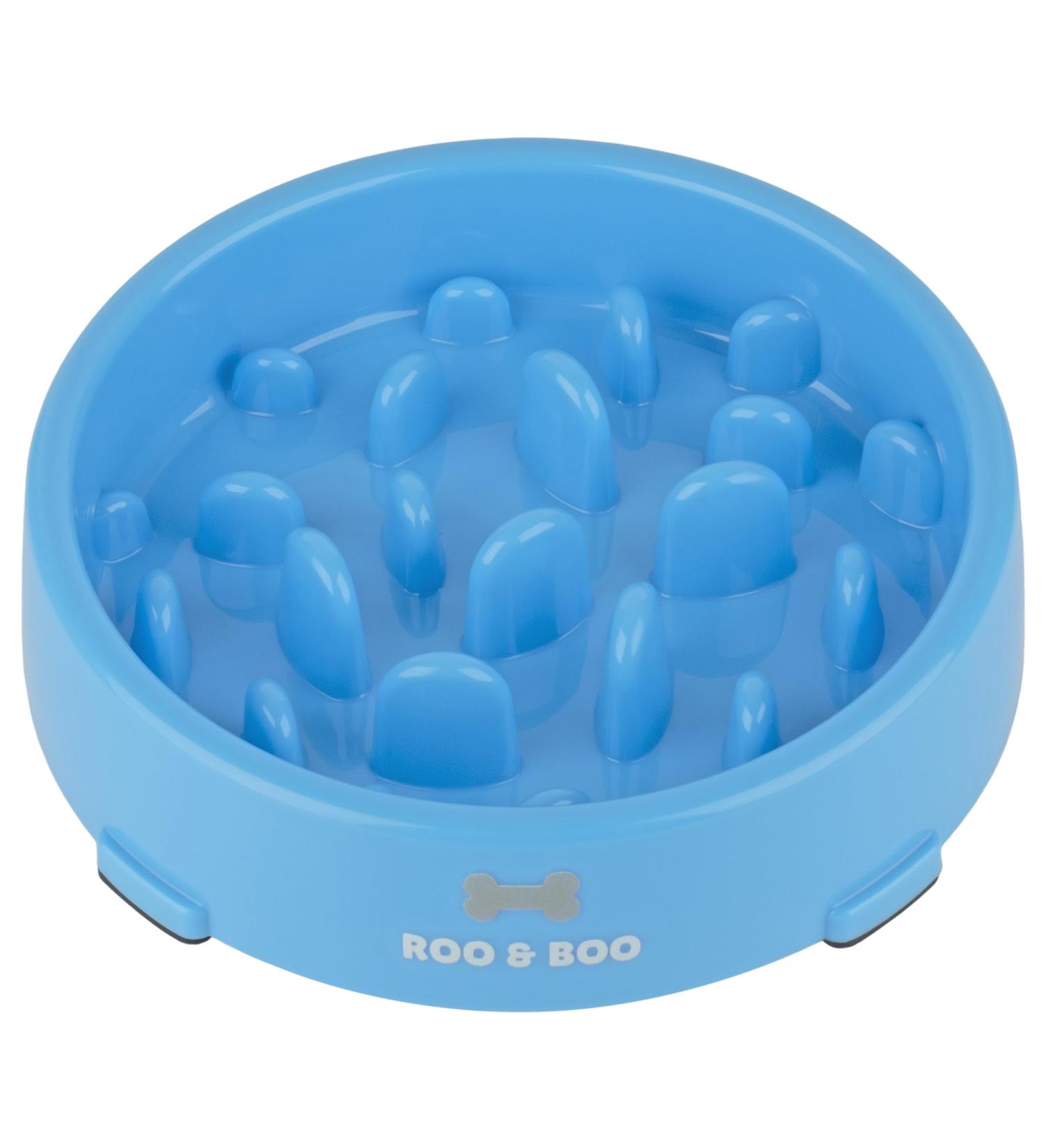 Roo & Boo Slow Feeder Dog Bowl - 19cm - Anti-Gulp Anti-Overeating Slow Feeding Bowl for Dogs Promotes Healthy Eating Puppy Slow Feeding Bowl - Bright Colours (Blue) - Buy Online on GoSupps.com