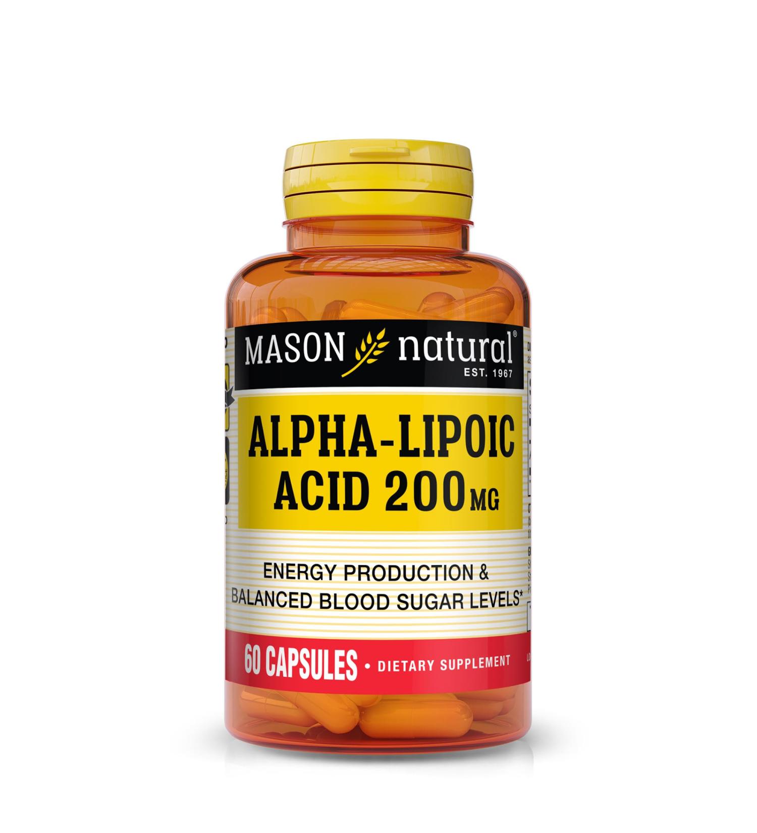 MASON NATURAL Alpha Lipoic Acid 200 mg - Energy Production & Antioxidant Support Supplement | 60 Capsules - Buy Internationally - Buy Online on GoSupps.com