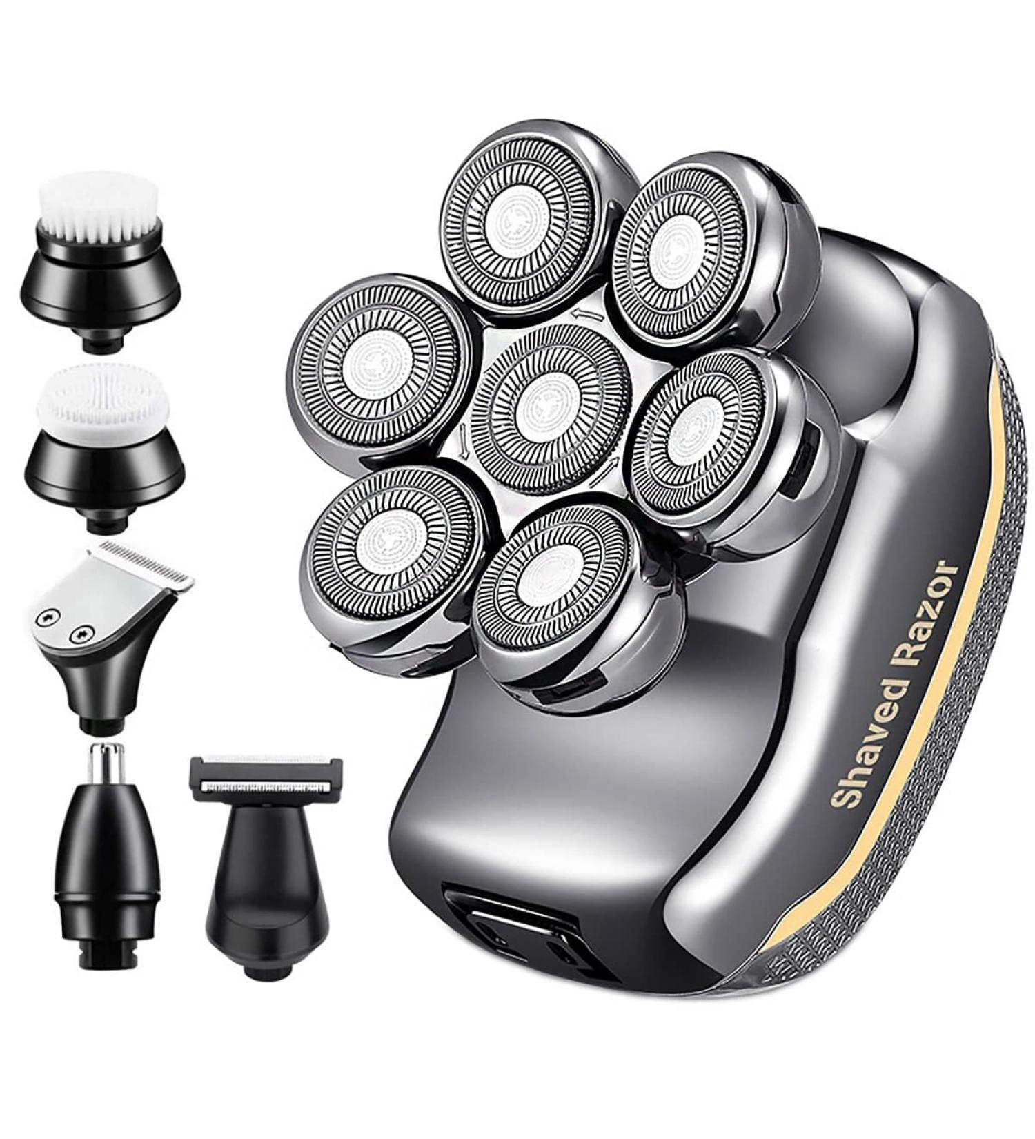 5 in 1 Waterproof LCD Head Shavers for Bald Men | Cordless 7D Electric Razor & Grooming Kit - International Shipping Available - Buy Online on GoSupps.com
