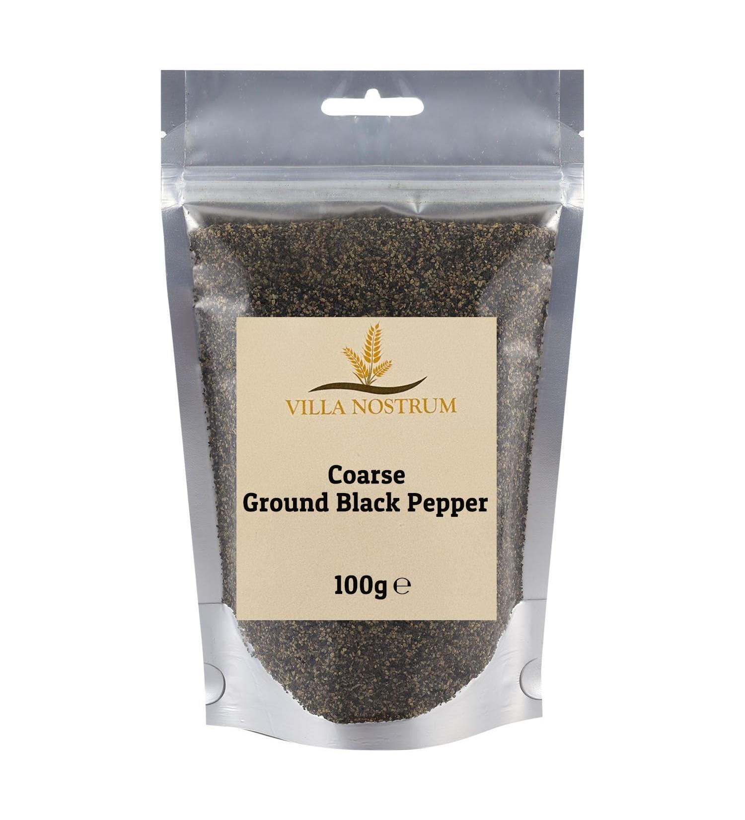 Cracked Black Pepper (Coarse Ground) 100g by Villa Nostrum