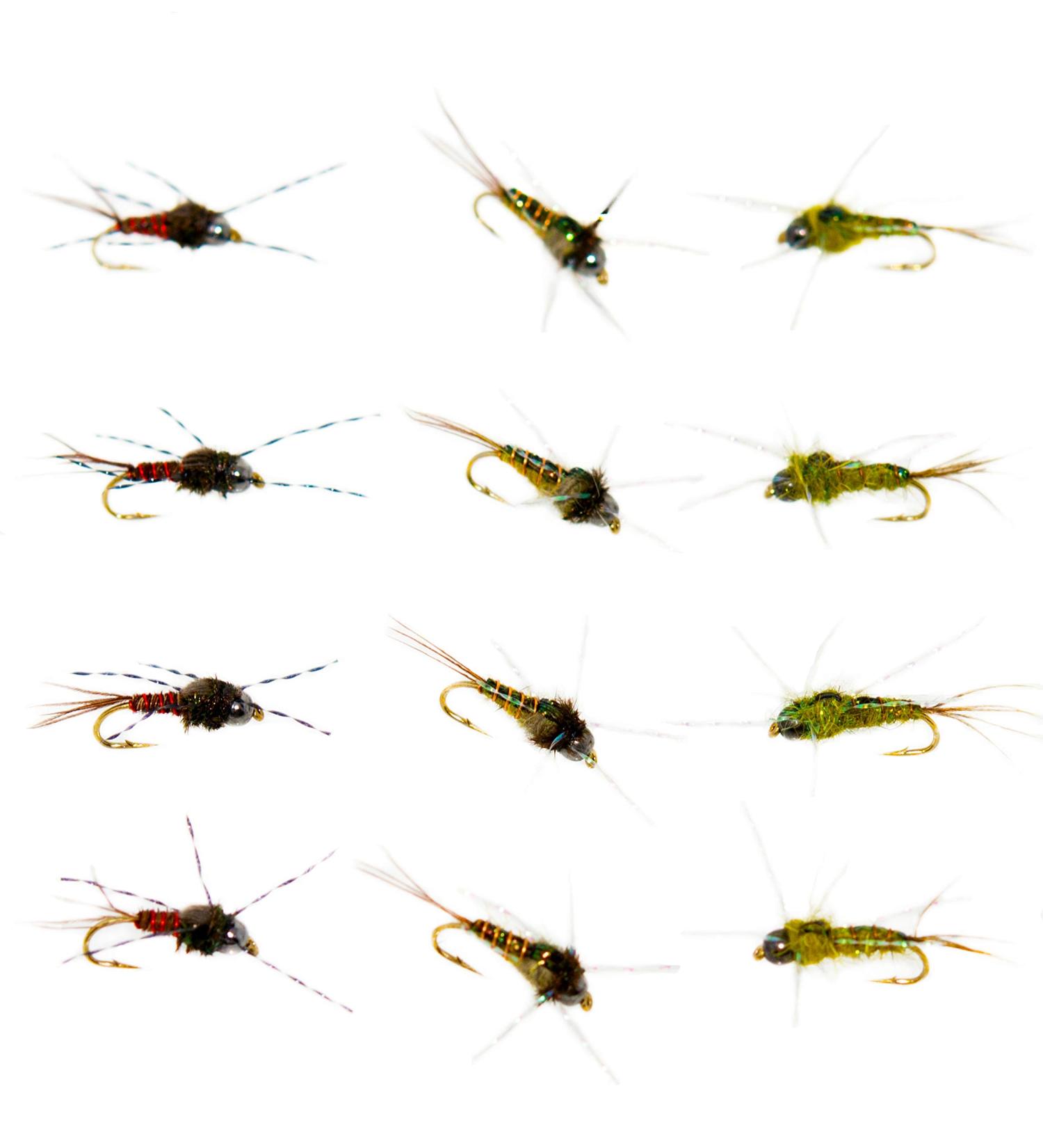 Outdoor Planet 12 Psycho Prince/Anato Mai/PMX/parachute jumpers fly and nymph flies for trout fly fishing 12 Anato May Hasen ears