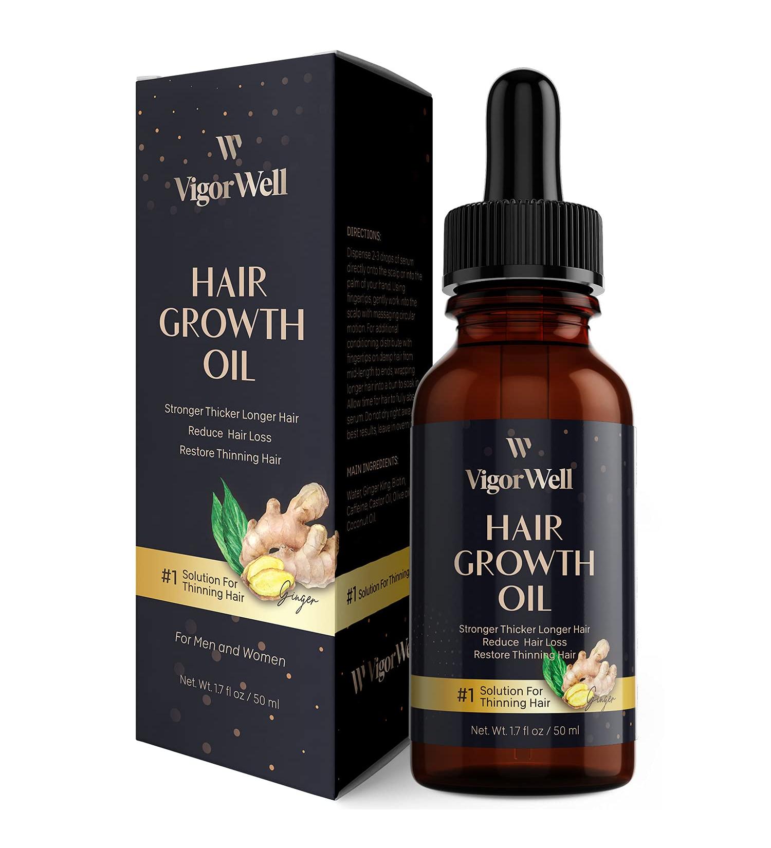 Ginger Hair Growth Serum | Prevent Hair Loss, Promote Thicker & Longer Hair | 1.7 Oz Bottle - Buy Online on GoSupps.com