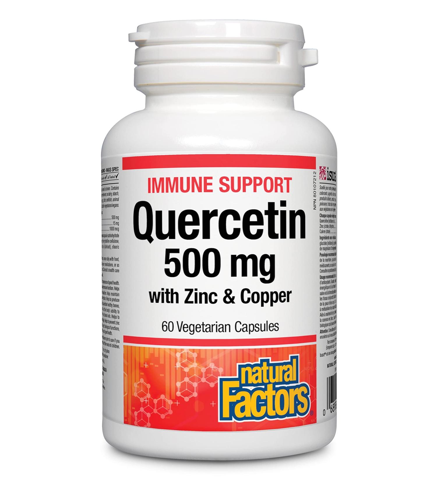 Buy Natural Factors Quercetin 500 mg - 60 Vegetarian Capsules for Immune Support - Buy Online on GoSupps.com
