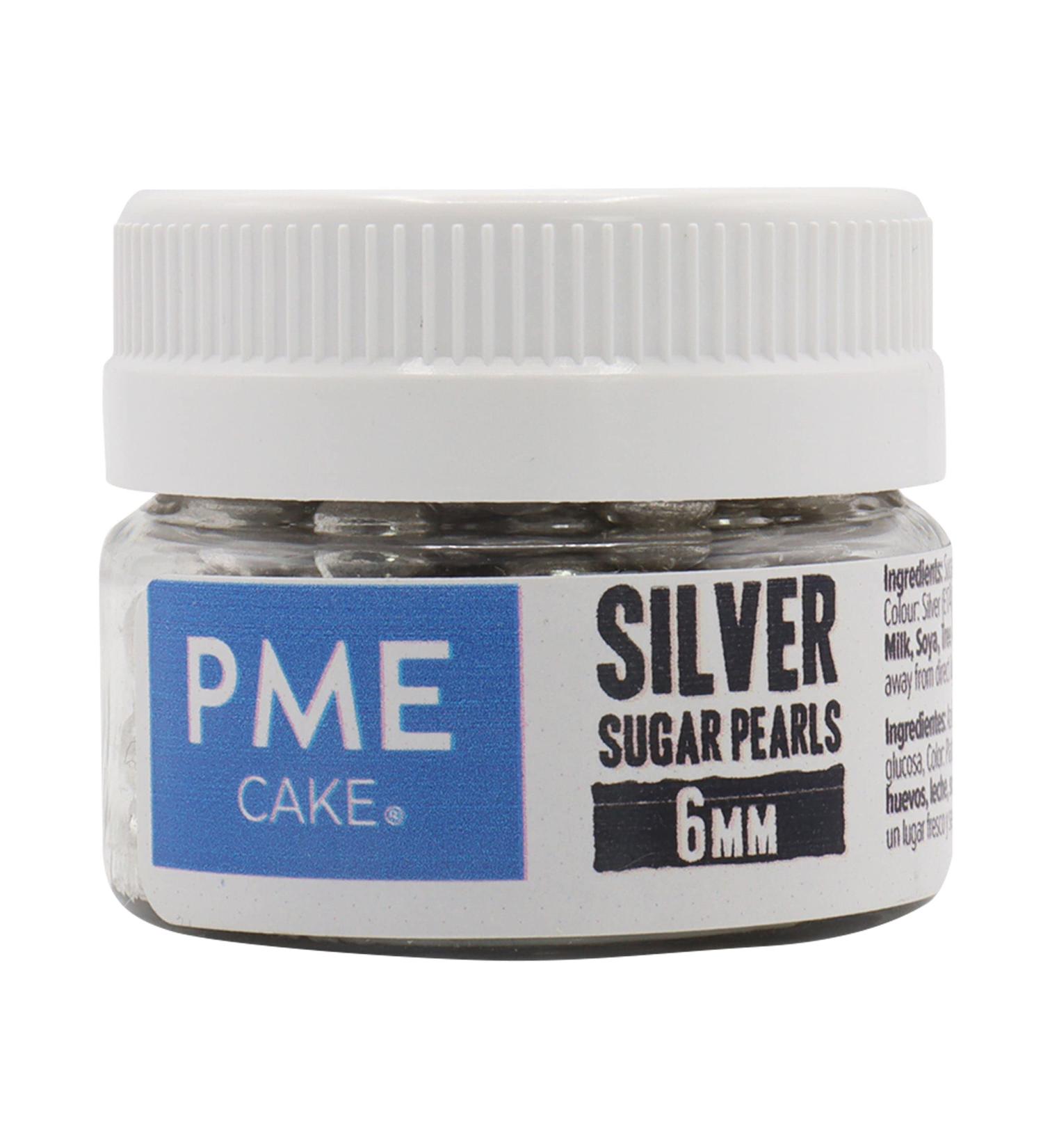 Edible Silver Sugar Pearls Balls 8mm | 25g | Cake Topping Decoration - Buy Online on GoSupps.com