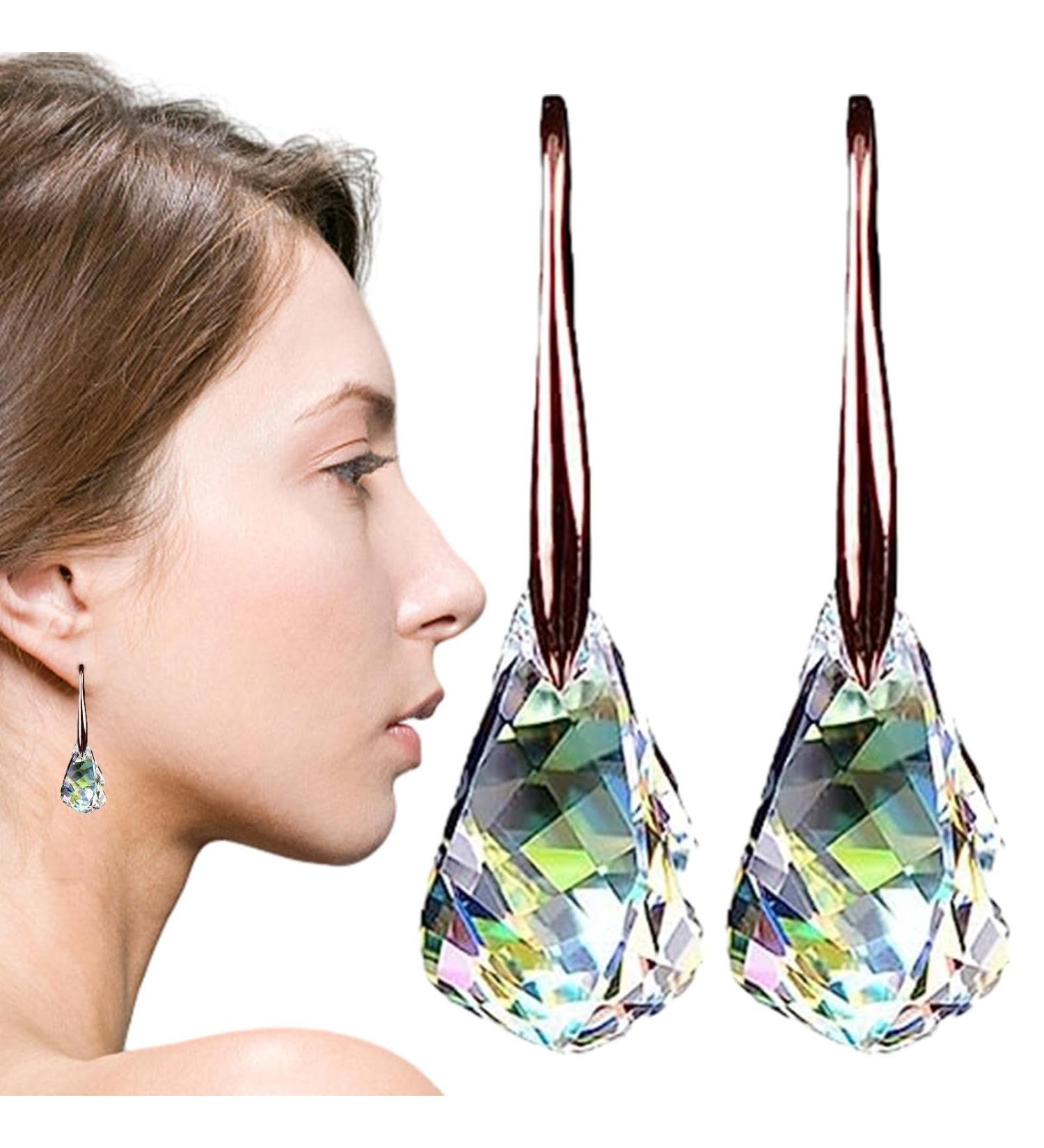 Lymphatic Earrings for Women | Slimming Rhinestone Drop Earrings | Fashionable Magnetic Quartz Stone Jewelry for Weight Reduction - Buy Online on GoSupps.com