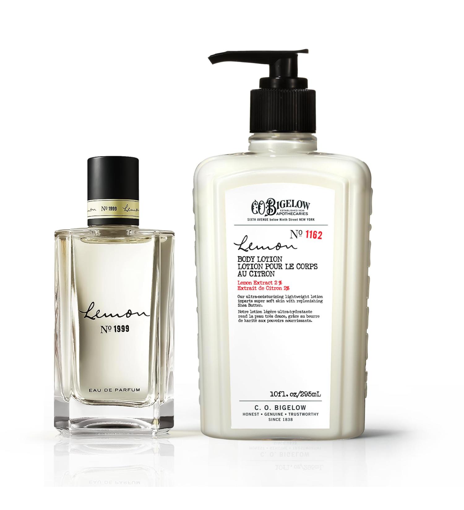 C.O. Bigelow Lemon Eau de Parfum No. 1999 3.4 fl oz. & Lemon Body Lotion No. 1162 10 fl oz. - Buy Online on GoSupps.com