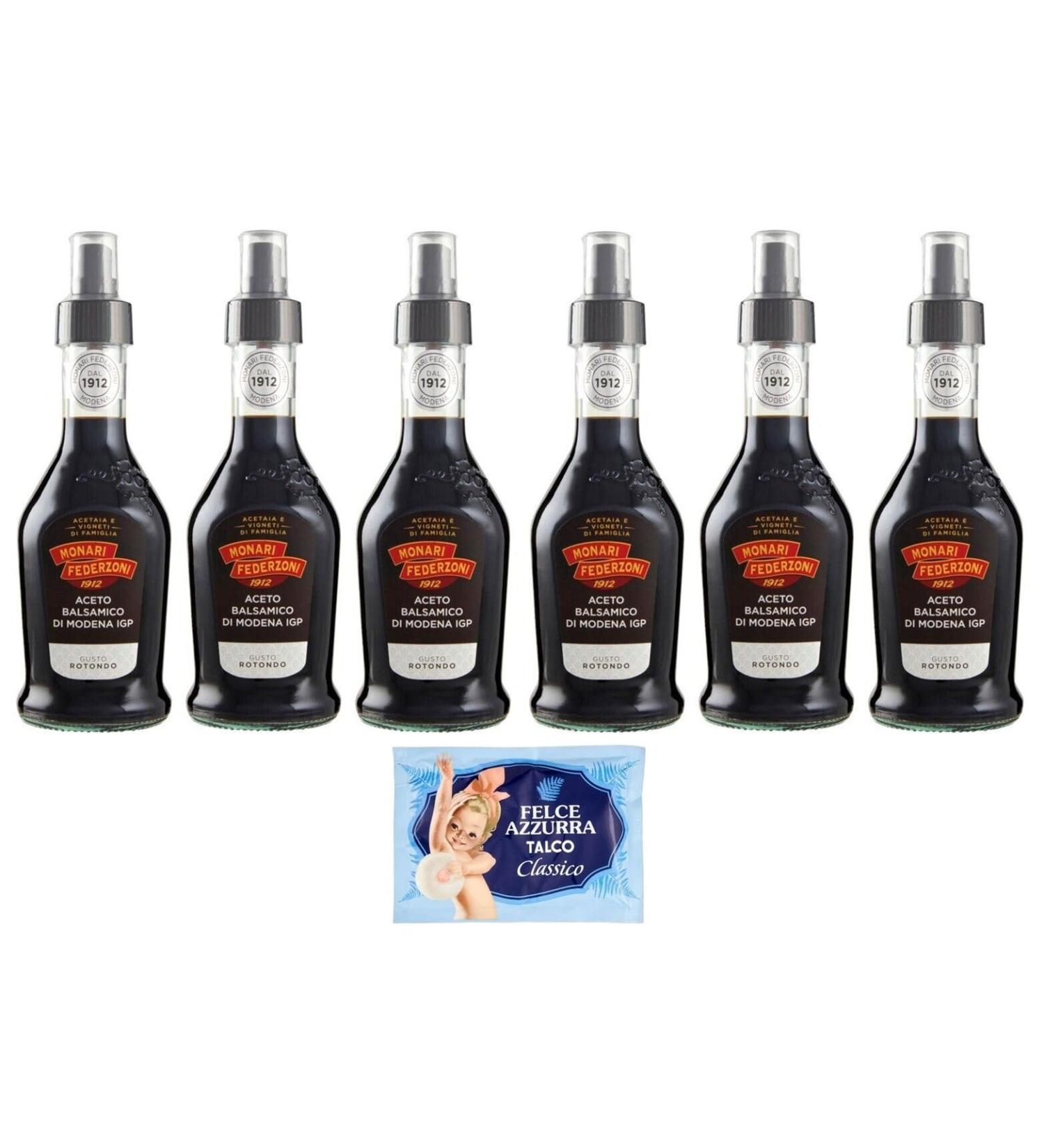  Felce Azzurra Monari Federzoni Balsamic Vinegar of Modena PGI Round Taste Spray Vinegar of Modena PGI Glass Bottle 250 ml + 1 x Free Felce Azzurra Talc Sachet 100 g Bag - Buy Online on GoSupps.com