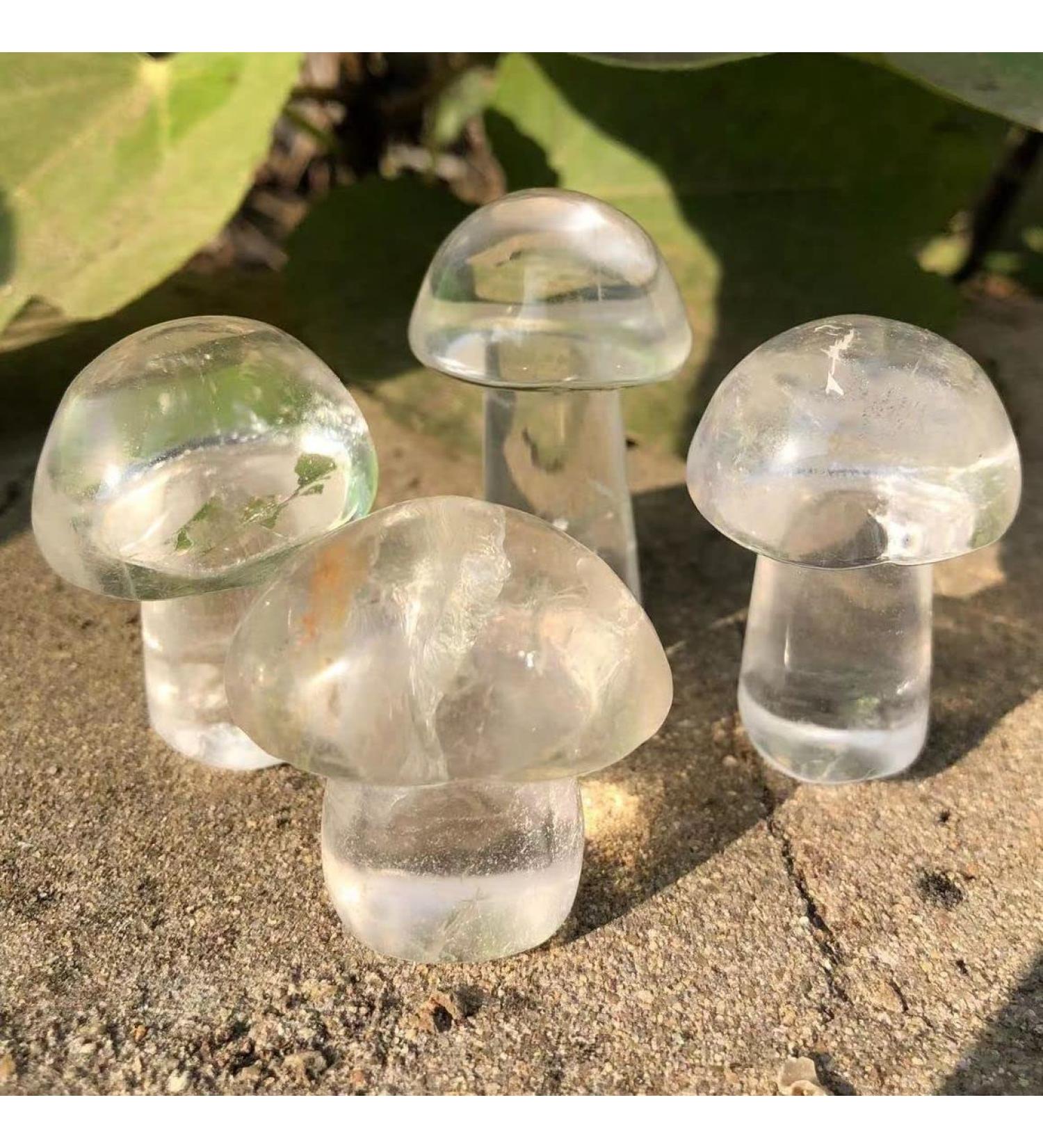Natural Crystal Rough Home Decoration 40-50mm Crystal Mushroom Natural Clear Quartz Mushrooms Lovely Rose Crystal Gemstone Agaric Home Decoration Stones 1pc - Buy Online on GoSupps.com
