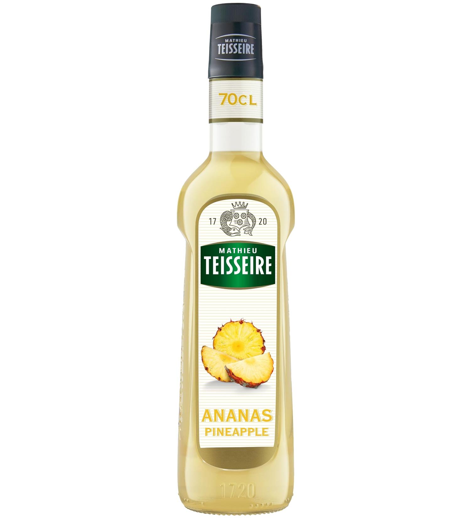 Mathieu Teisseire Pineapple Syrup for drinks cocktails with or without alcohol beers teas milkshakes shakes 70cl bottle - Buy Online on GoSupps.com
