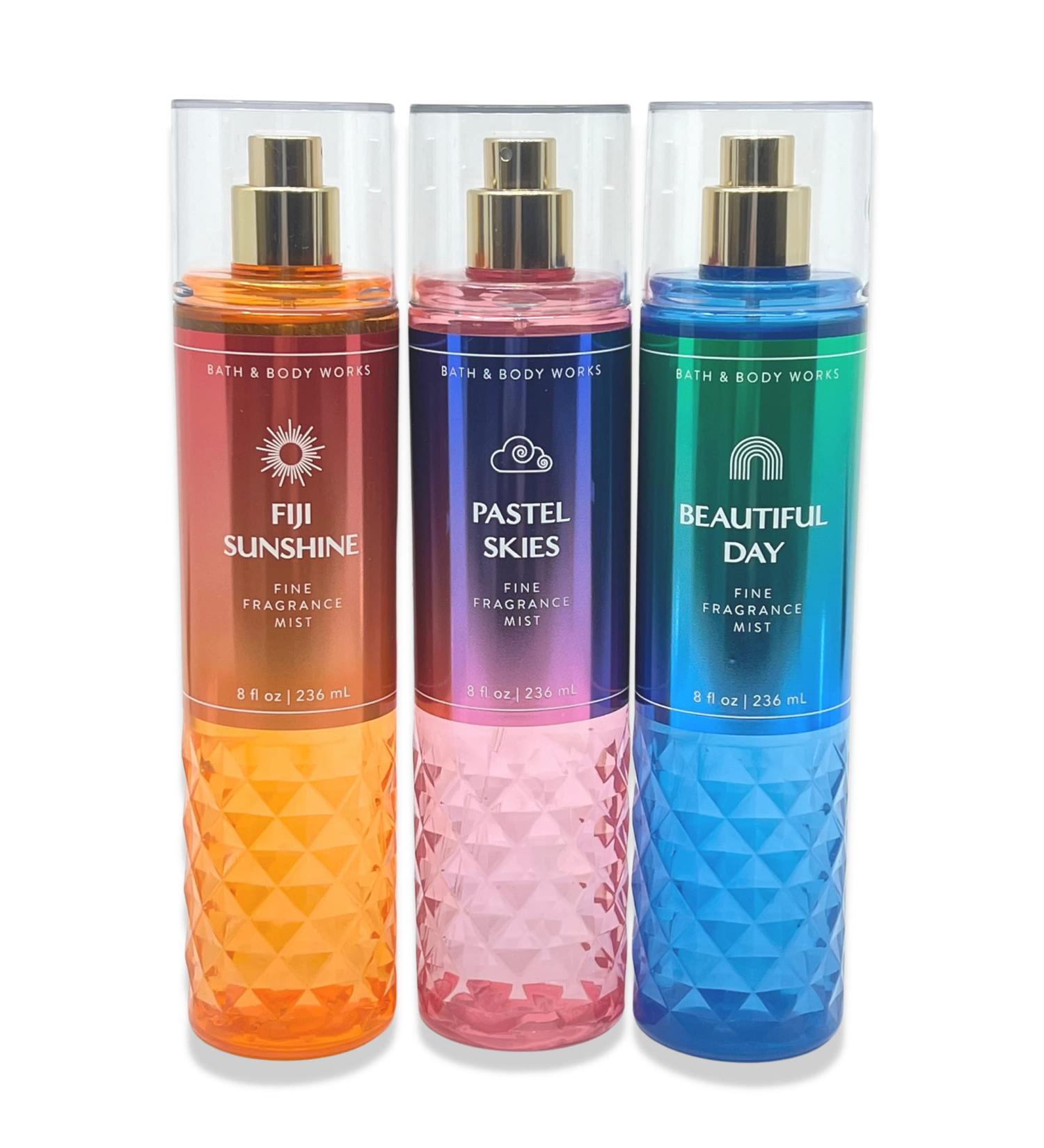 Bath & Body Works Fine Fragrance Mist Beautiful Day Fiji Sunshine Pastel Skies Pack of 3 Body Mists - 8oz each - 2023 spring new scents - Buy Online on GoSupps.com