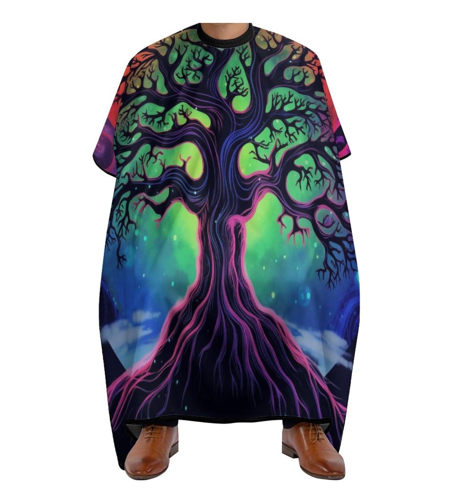 Tree of Life Mandala Barber Cape - Bohemian Polyester Hair Cutting Salon Cape | Water Stain Resistant & Anti-Static | 56.7"x66.9" (1 Pack - Buy Online on GoSupps.com