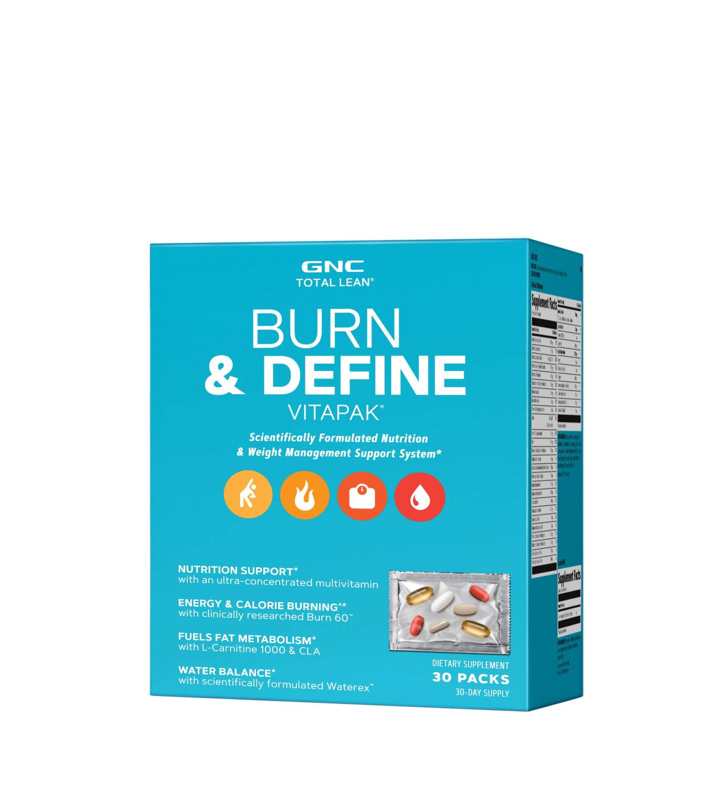 GNC Total Lean Burn & Define Vitapak - Advanced Weight Management Supplement - Buy Online on GoSupps.com