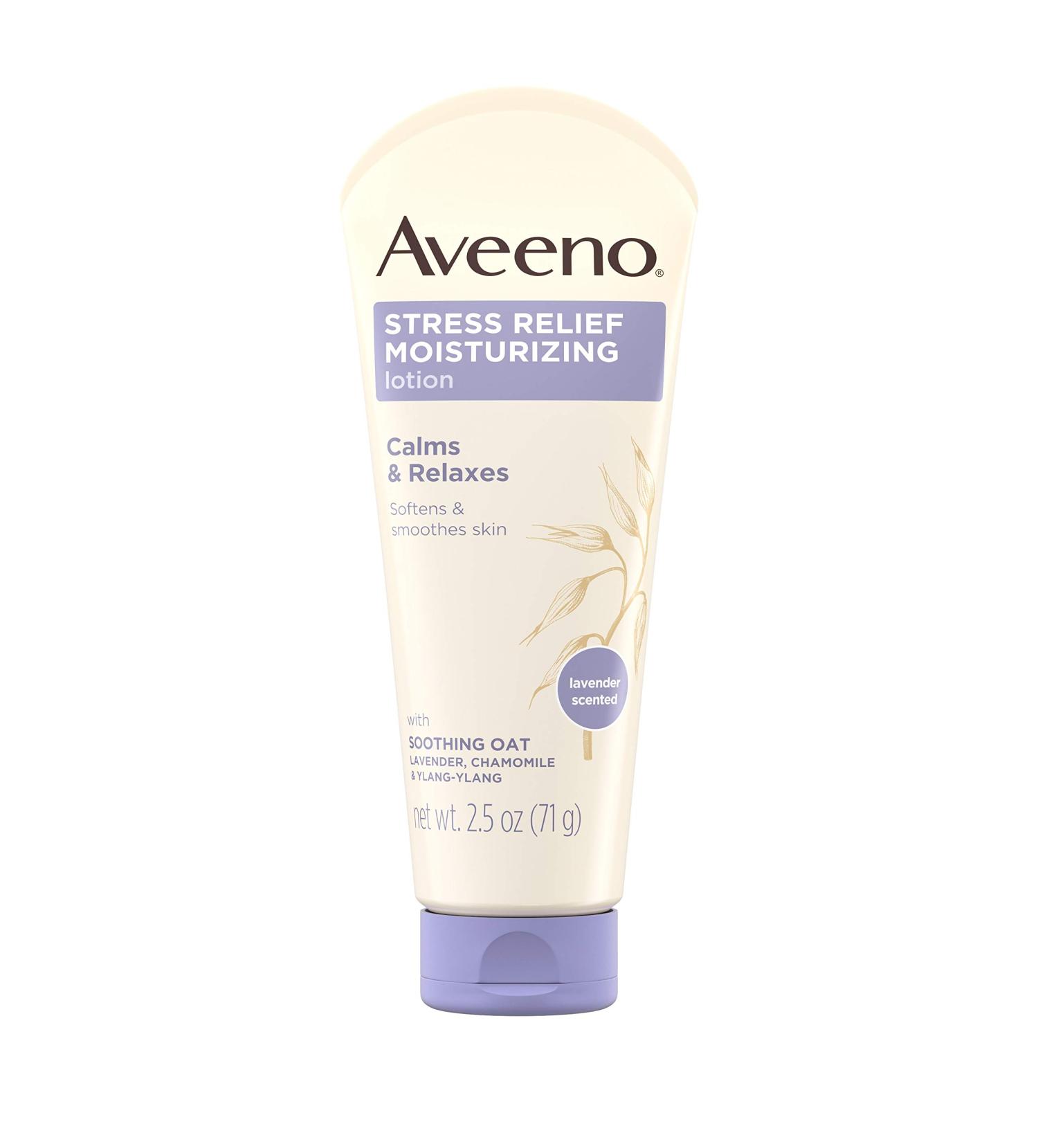 Aveeno Stress Relief Body Lotion w/ Lavender, Oatmeal & Ylang-Ylang Oils, TSA-Approved Travel Size 2.5 oz (Pack of 3) - Buy Online on GoSupps.com