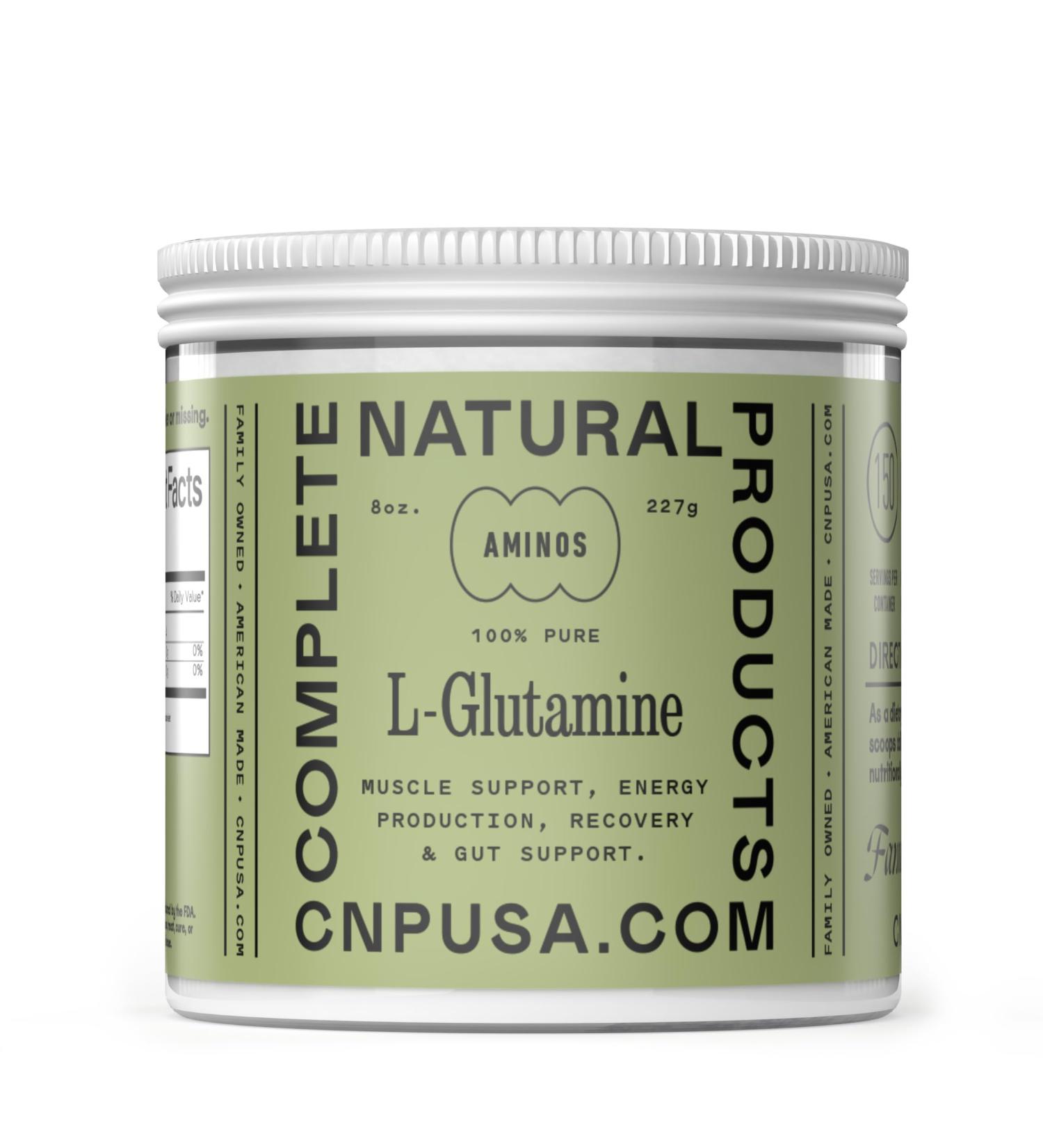 Pure L-Glutamine Powder Supplement - 8oz (227g) Natural Vegan Bulk L Glutamine for Keto Gut Health Probiotic IBS Support - Buy Online on GoSupps.com