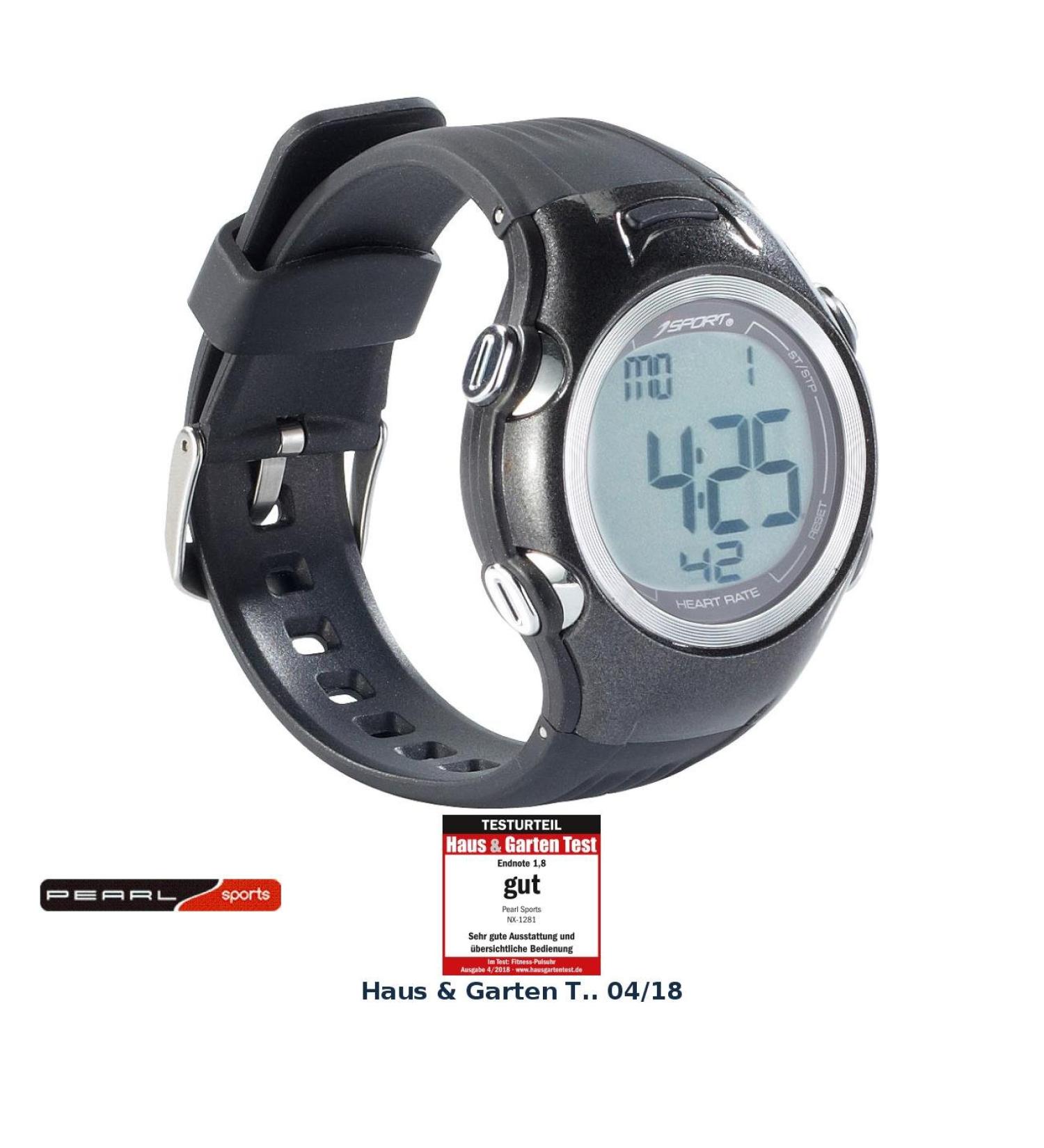 Pearl Sports Pulse Watch with Chest Strap | Fitness Clock LCD Display 3 Intensity Levels & IPX4 - Perfect for Running & Sports - Buy Online on GoSupps.com