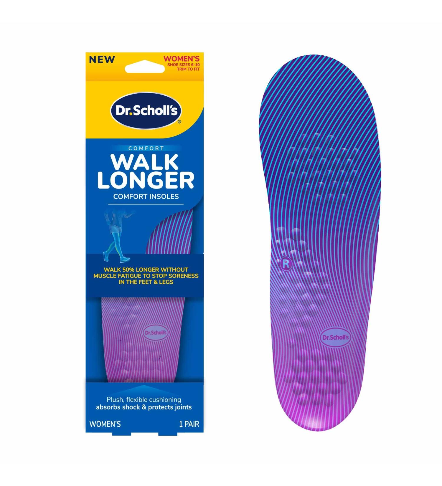 Dr. Scholl's Walk Longer Insoles Women's - Trim to Fit - 1 Pair - Buy Online on GoSupps.com