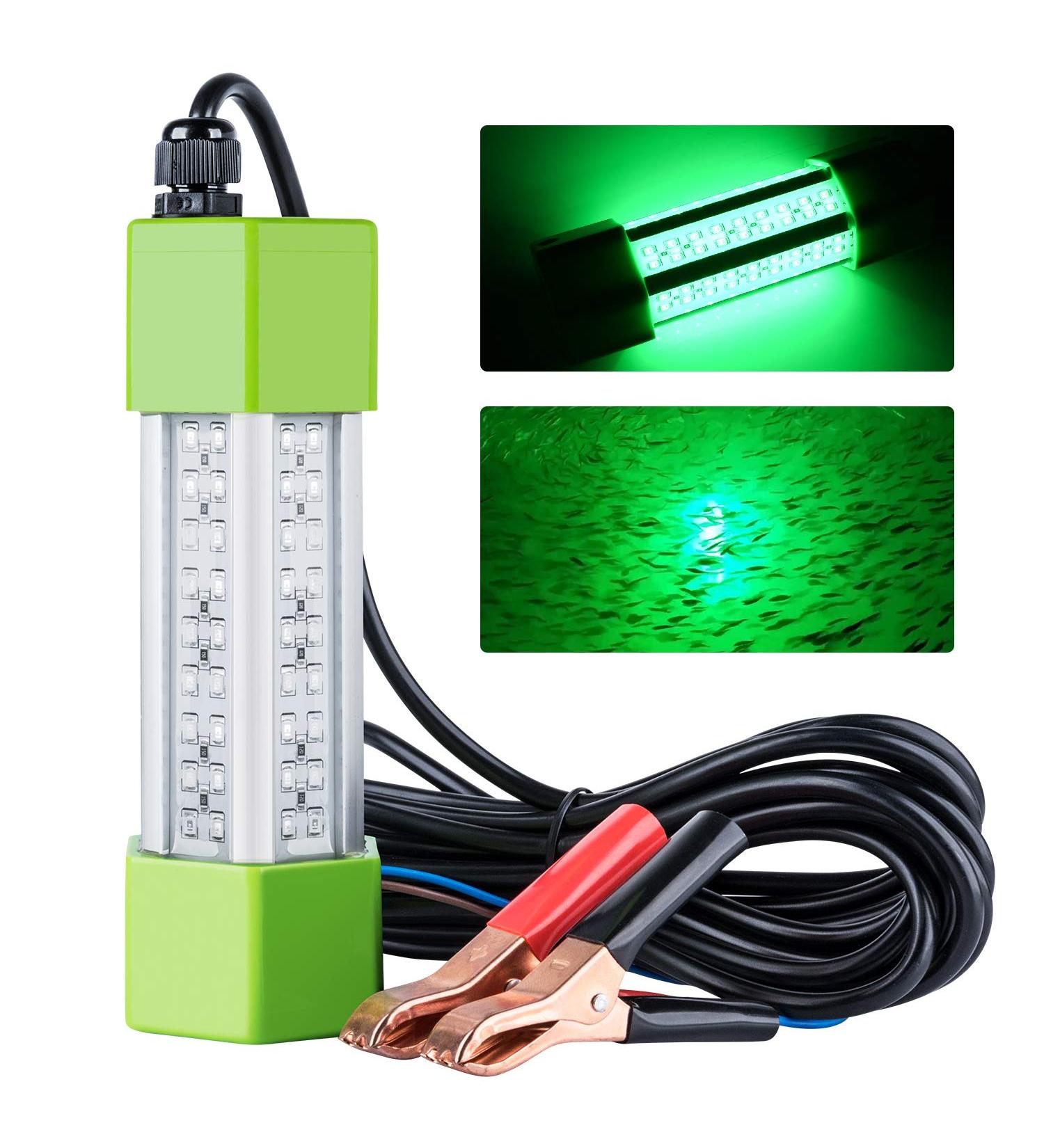 Goture 12V 45W Underwater Fishing Light - Portable IP68 LED Submersible Waterproof Lamp for Boat, Kayak, Dock - Green/White 108LED - Buy Online on GoSupps.com