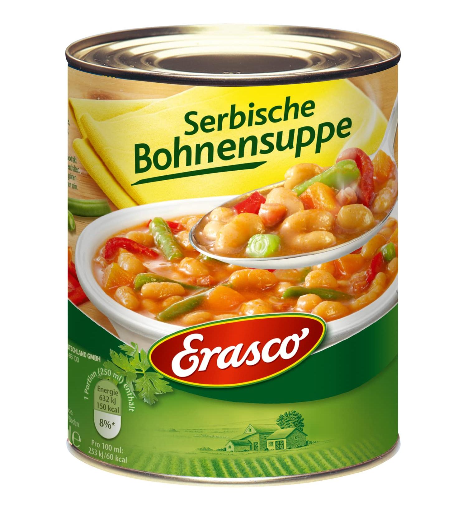 Erasco Serbian Bean Soup - Pack of 3 (750ml cans) | Authentic Flavor | International Shipping - Buy Online on GoSupps.com
