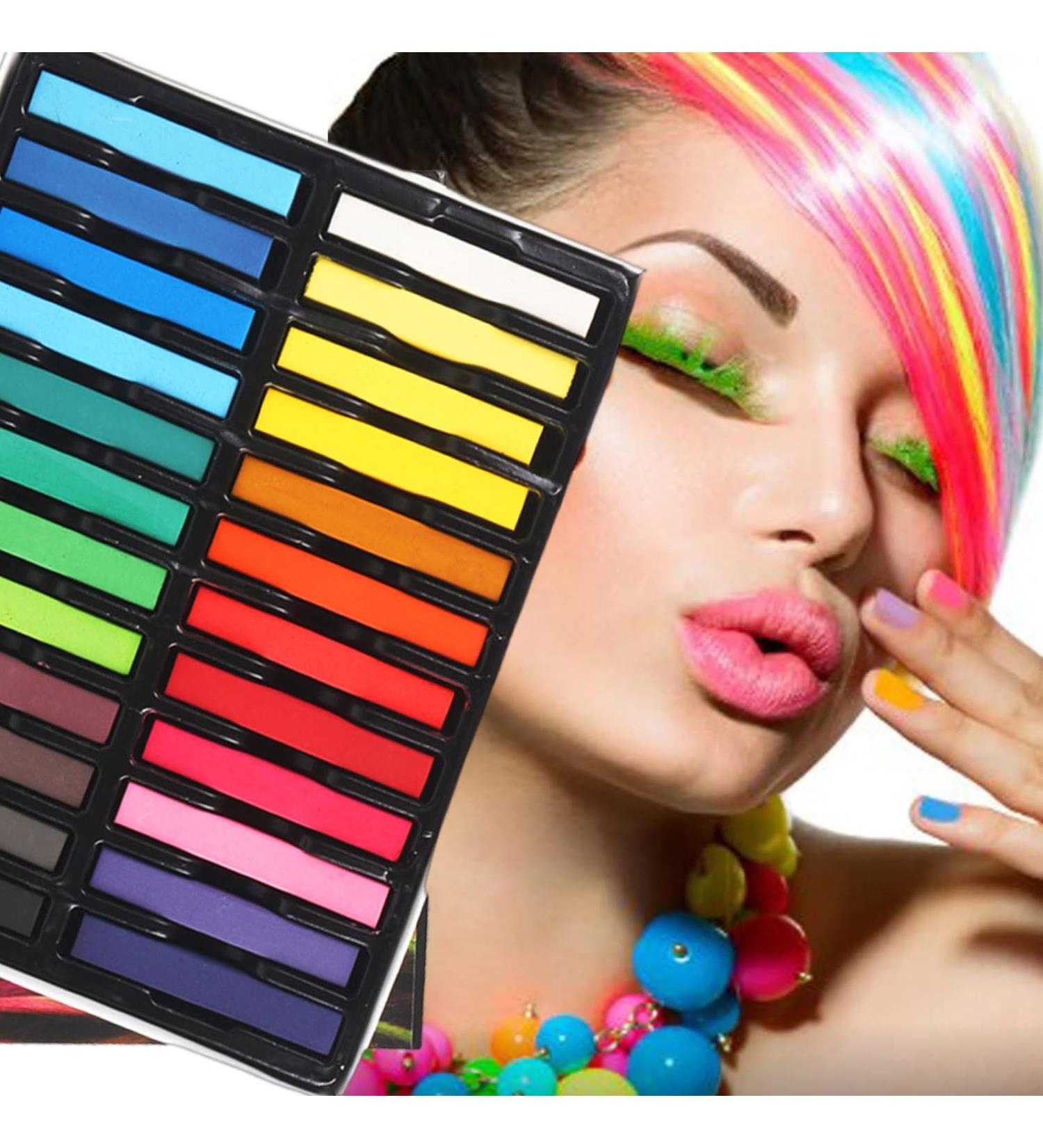 Hair Chalk for Girls - 24 vibrant Colors for Temporary Hair Color | Perfect for Parties Graduation & Holidays | Kids & Children's Day Gifts - Buy Online on GoSupps.com
