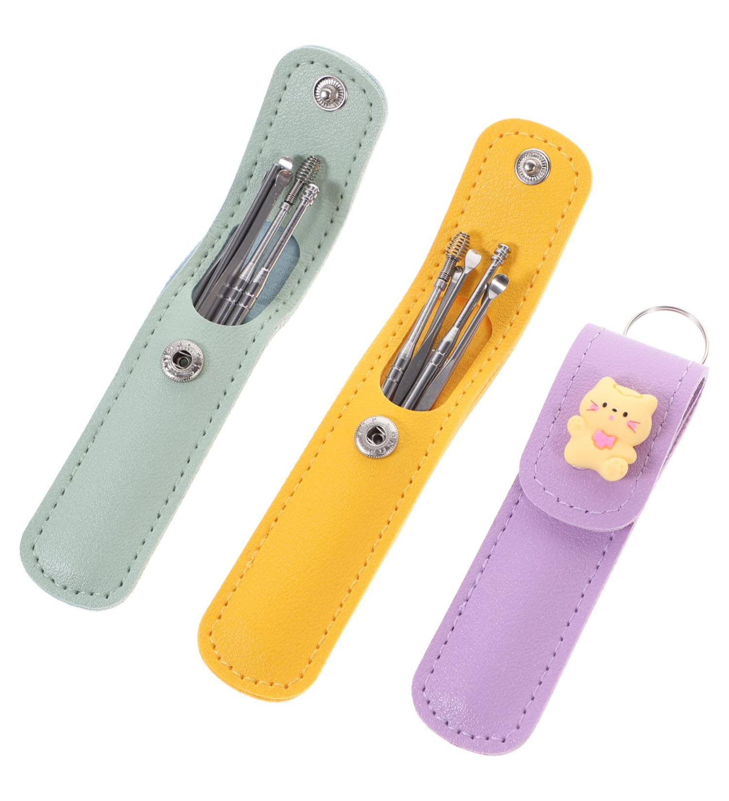 Buy 3 Sets Earpick & Ear Wax Cleaner Kit - Stainless Steel Ear Cleaning Tools for Effective Ear Wax Removal - Buy Online on GoSupps.com