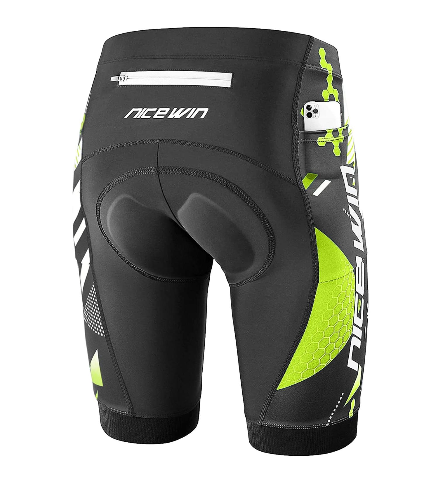 Nicewin Men's Cycling Trousers - 4D Padded Bicycle Shorts Breathable & Fast-Drying Shockproof XL Green - Buy Online on GoSupps.com
