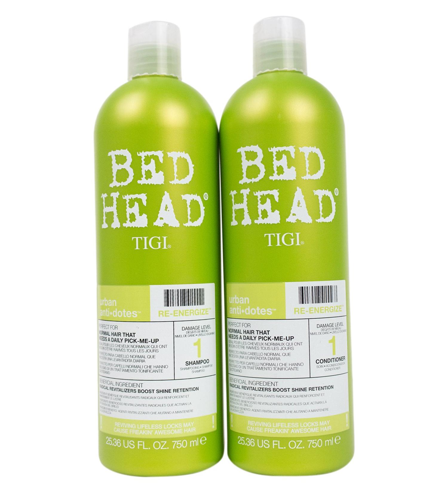 Bed Head Shampoo and Conditioner Urban Antidotes Re-Energize 25.36 Fl Oz (Pack of 2)