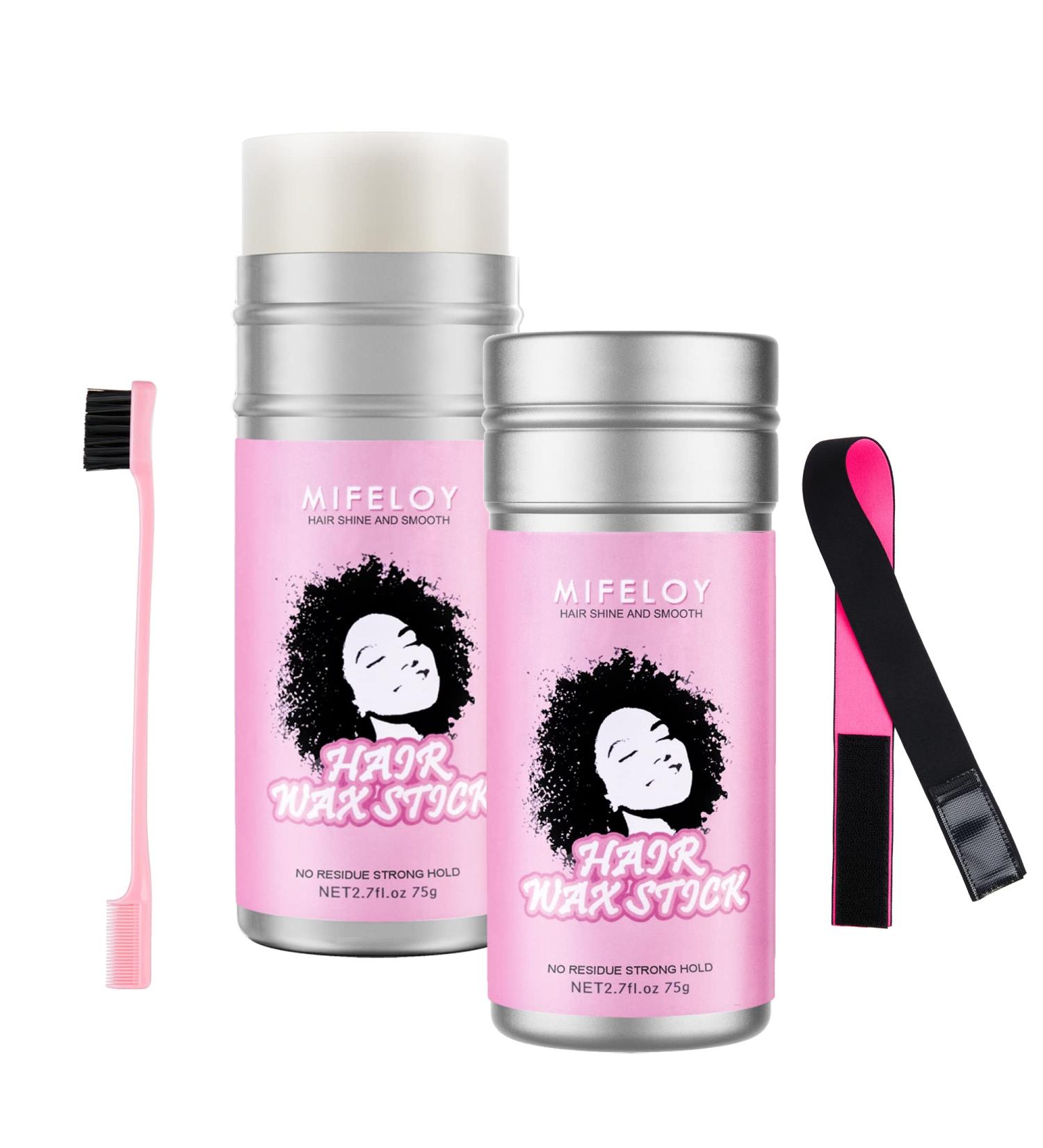 2Pcs Women Hair Wax Stick 2.7oz Styling Cream Gel for Smoothing Flyaways Taming Frizz Baby Hair Pomade Tamer Stick Slick Back Glue Bed Head Waxes Edge Control Brush Elastic Lace Melting Wig Band - Buy Online on GoSupps.com