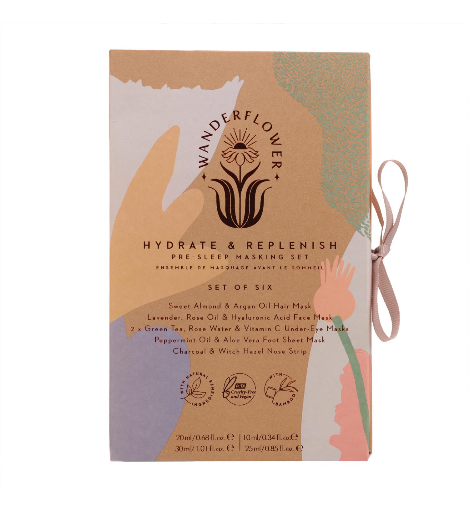 Wanderflower Hydrate & Replenish Pre-Sleep Masking Library - 6 Masks - Buy Online on GoSupps.com