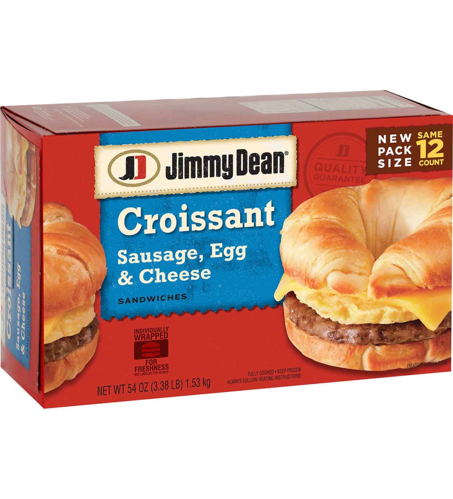 Jimmy Dean Croissant, Sausage, Egg & Cheese, 12Count (2 Pack)