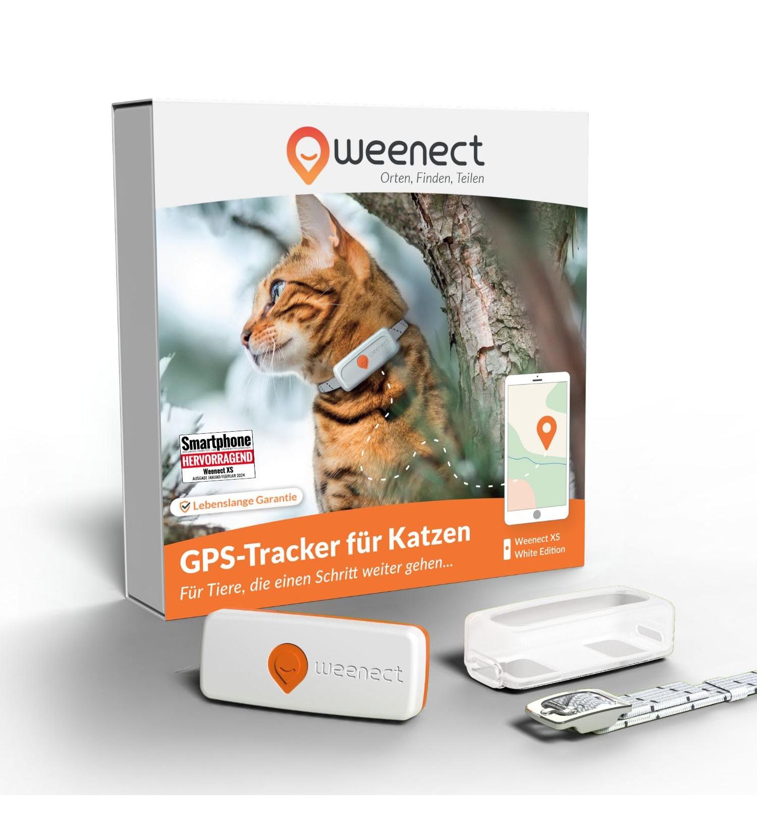 Weeneect XS for Cats - Mini GPS Tracker | Real-Time Tracking | Unlimited Distance | Smallest Model | Collar Included | 2023 Subscription - Buy Online on GoSupps.com