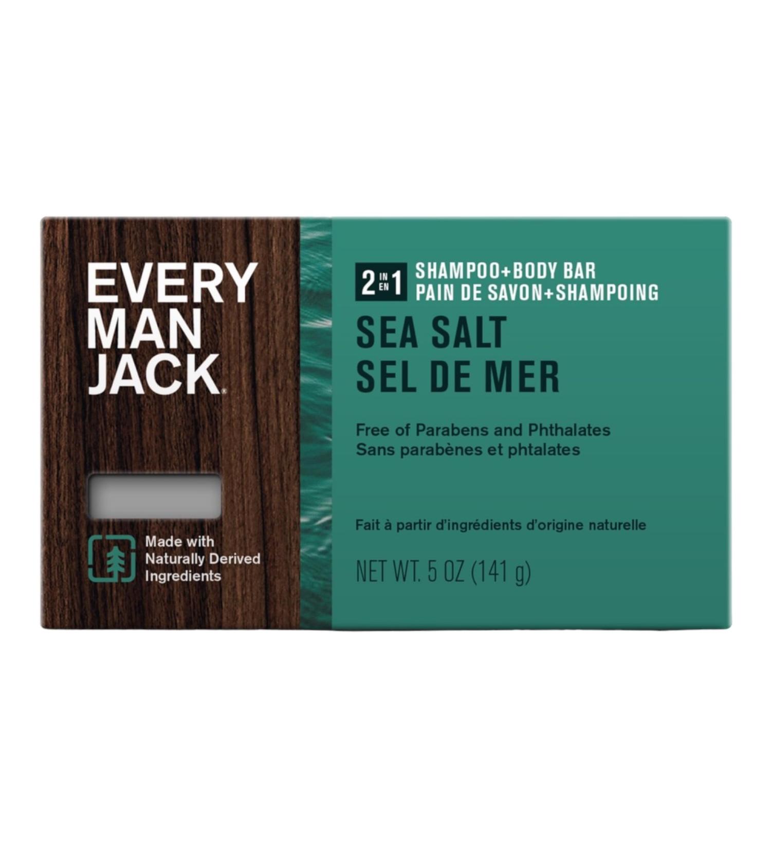 Shop EVERY MAN JACK Sea Salt 2 in 1 Shampoo & Body Bar - 5 OZ | International Shipping Available - Buy Online on GoSupps.com