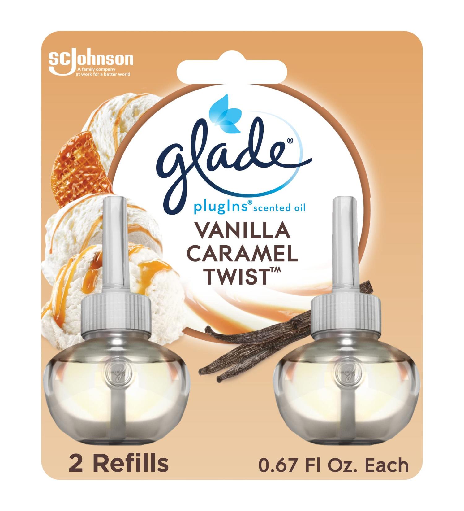 Glade PlugIns Vanilla Caramel Twist Air Freshener Refills - 1.34 Fl Oz, 2 Count - Buy Online on GoSupps.com