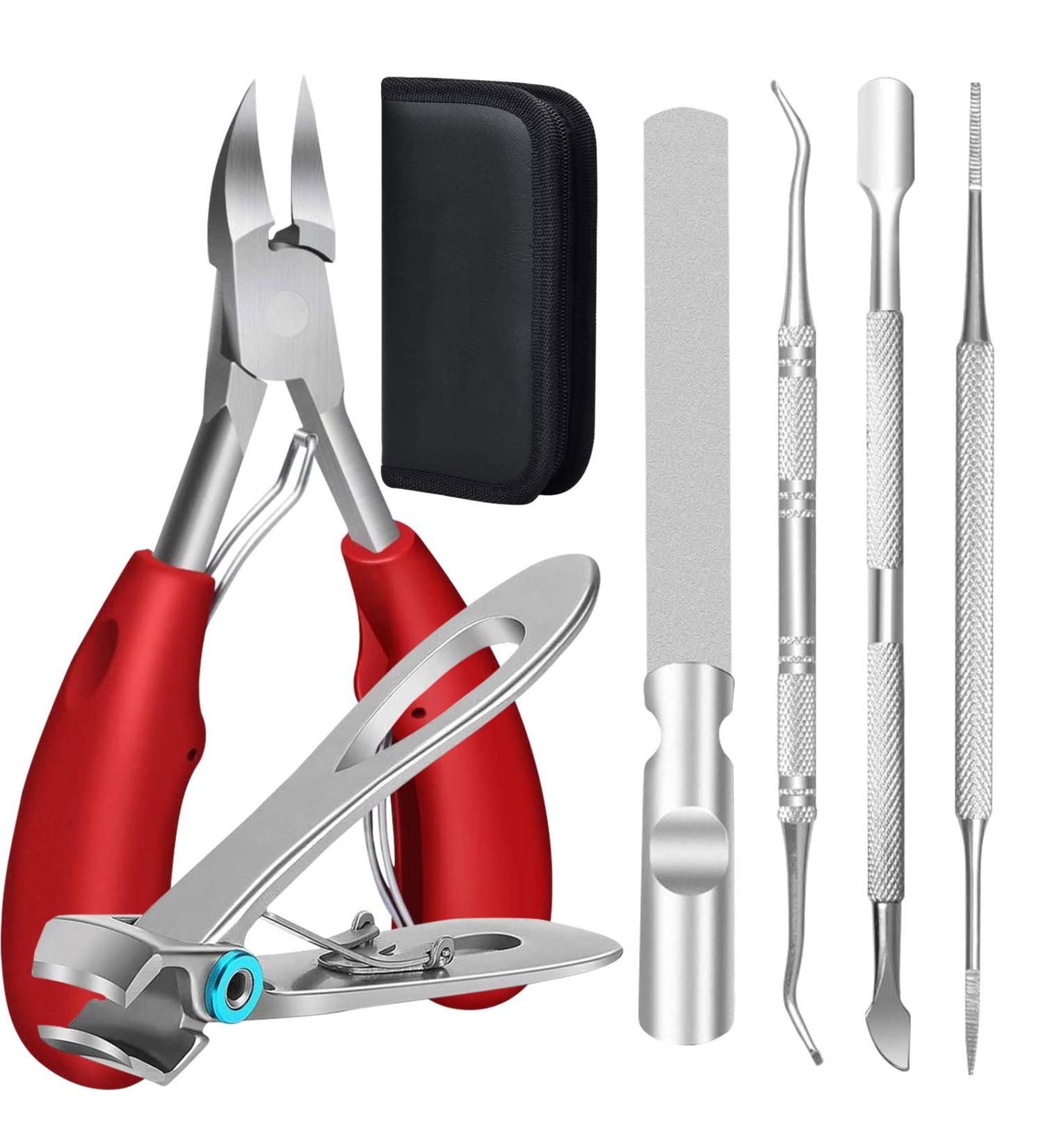 Professional Heavy Duty TOKINGO Nail Clippers Kit for Thick Ingrown Nails - 6PCS Set in Red | Perfect Birthday Gift for Men and Women - Buy Online on GoSupps.com
