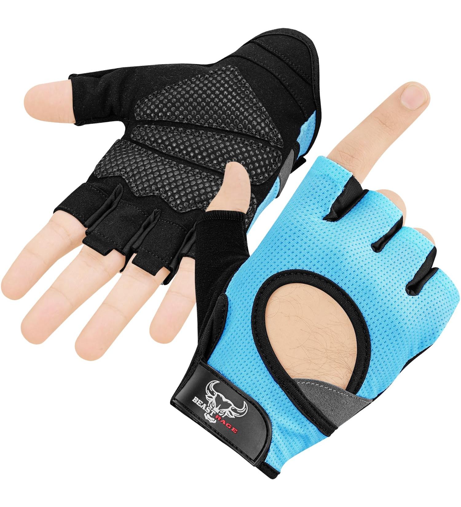 Beast Rage Weightlifting Gloves for Men & Women - Best CrossFit & Gym Gloves with Silicone Padded Palm for Ultimate Protection - Buy Online on GoSupps.com