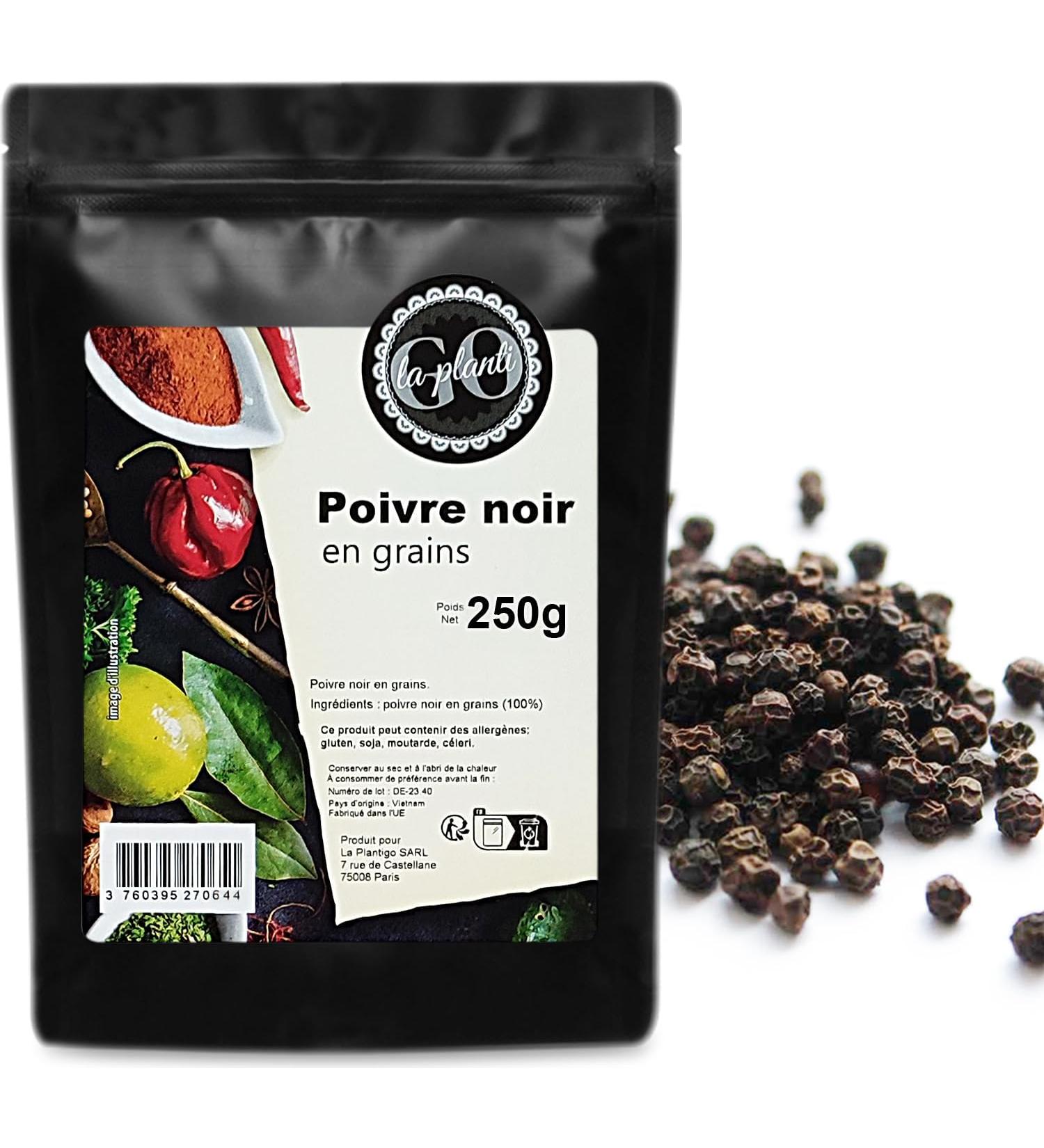 Black peppercorns 250g - LA PLANTIGO - Buy Online on GoSupps.com