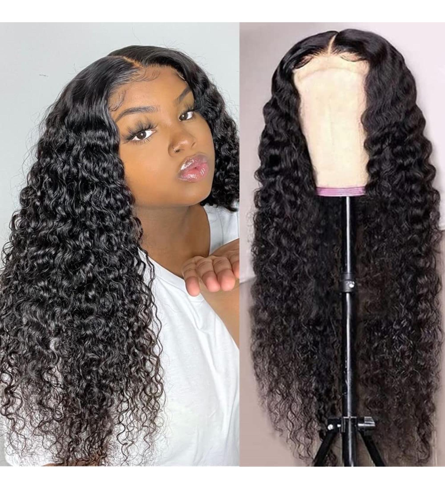 18 Inch Deep Wave Lace Closure Wig for Black Women | Pre Plucked, Glueless, 150% Density | Peruvian Virgin Human Hair with Bleached Knots - Buy Online on GoSupps.com
