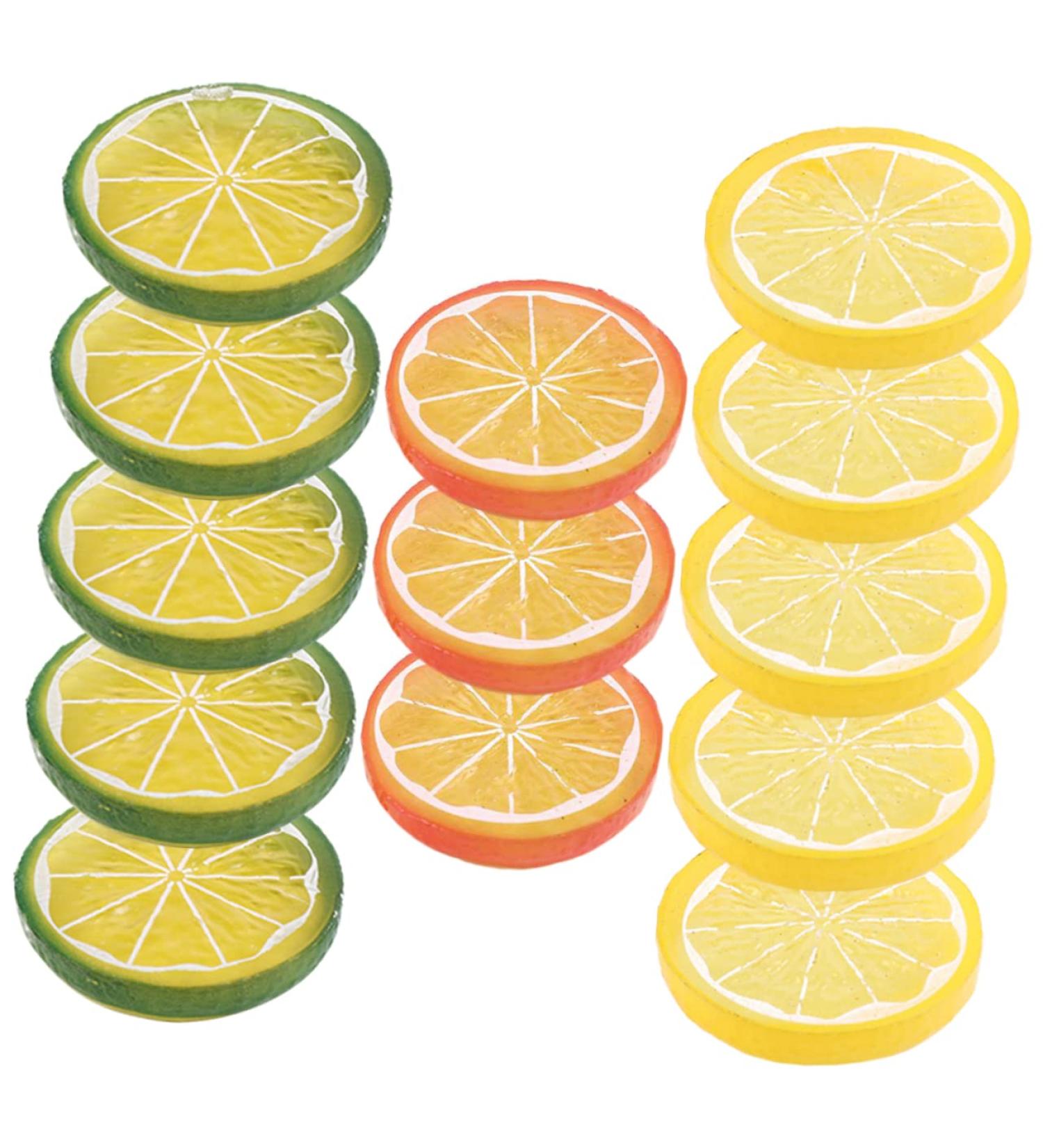 HOMSFOU 39 Pcs Imitation Lemon Slice Simulation Fruits Model Photography Fruits Slices Mini Lemon Model Lifelike Decorative Fruits Fake Lemon Slices Fruit Slices Gray Flakes Pvc Artificial Assorted Colorx3pcs 4X4X0.8CMx3pcs - Buy Online on GoSupps.com