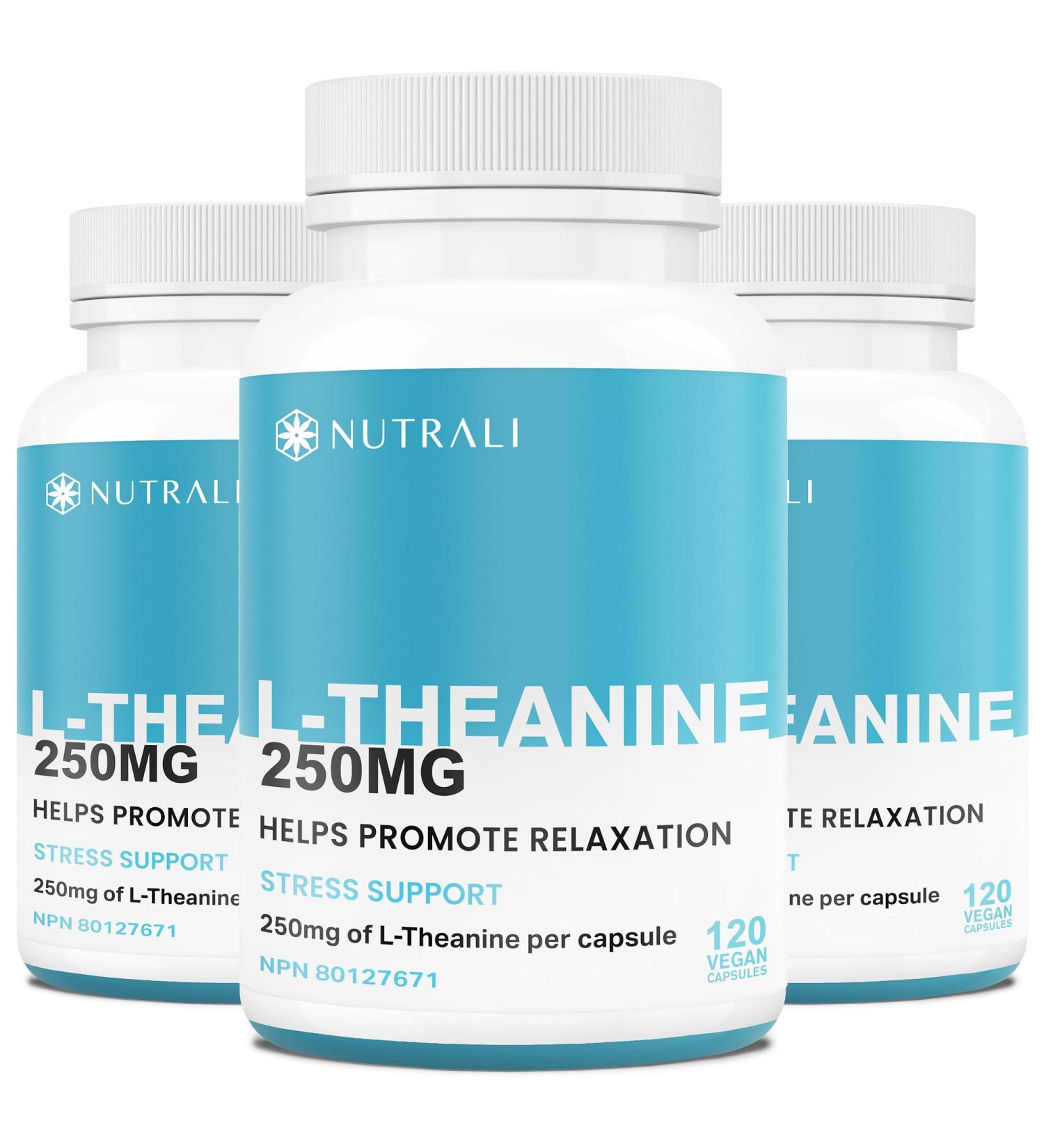 HIGH POTENCY L-Theanine Supplements 250mg Stress Support Improved Sleep Promotes Calm & Relaxation Anxiety Relief Natural Vegan Gluten Free. 120 Capsules 3 Packs 360 count (Pack of 1) - Buy Online on GoSupps.com
