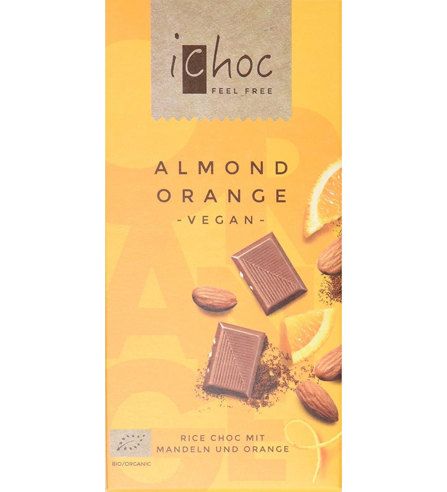 Vivani Organic Chocolate Almond Orange Chocolate 80g x 10 - Buy Online on GoSupps.com