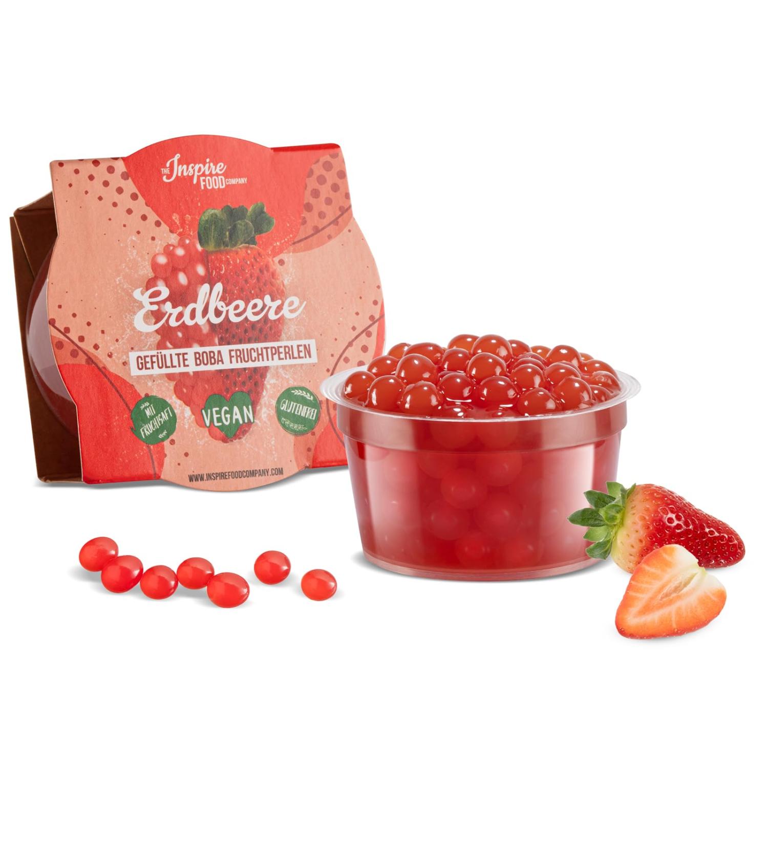 Buy Inspire Strawberry Bubble Tea Pearls - 100g Popping Boba | Vegan Gluten-Free No Artificial Dyes for Shakes & Smoothies - Buy Online on GoSupps.com