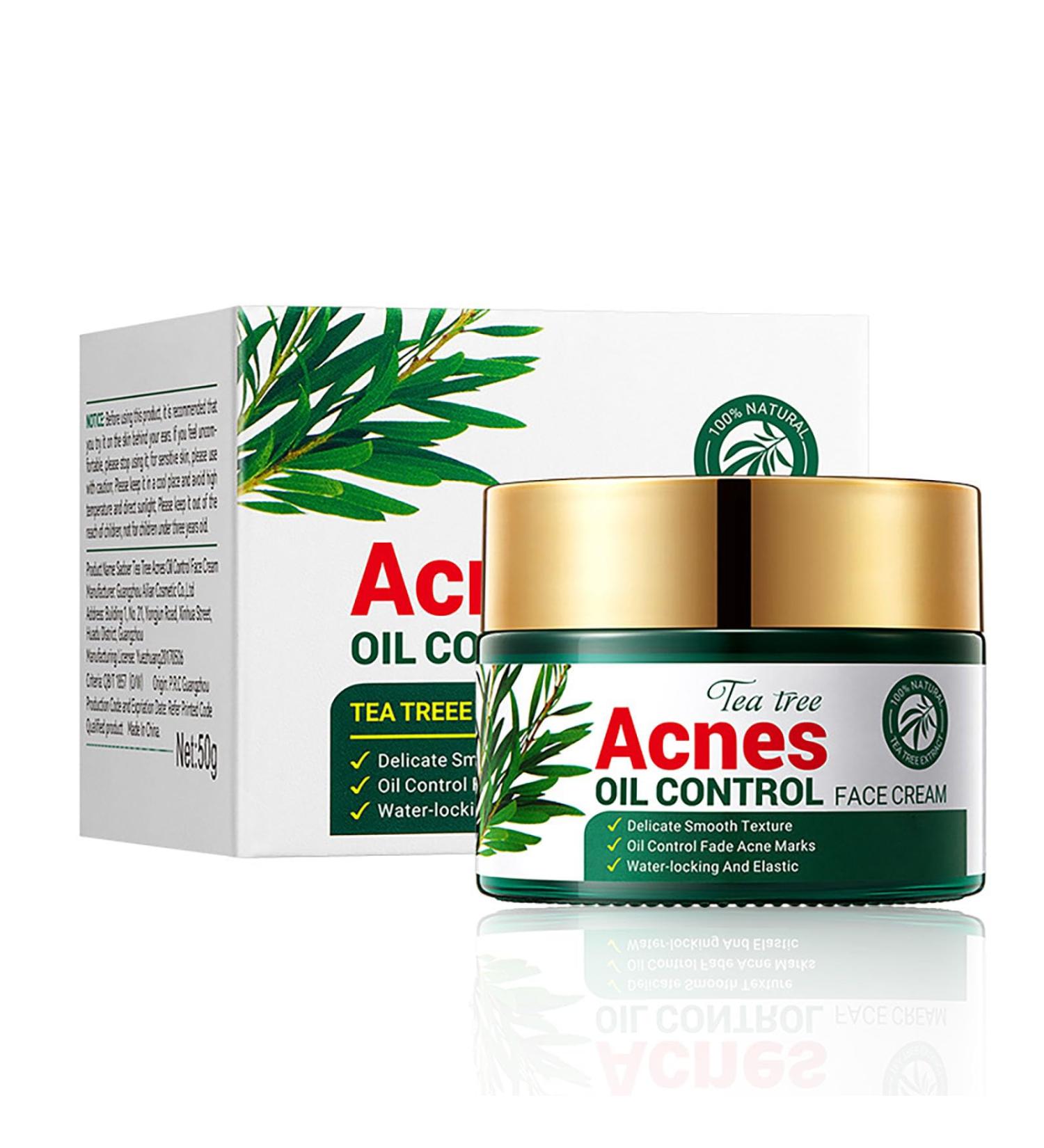 Tea Tree Acne Cream 50g - Spot Cream for Acne & Pimple - Dark Spot Remover for Face - Blackhead Remover Cream - Skin Care Face Cream for Women - Oil Control Soothing and Moisturizing Pimple Cream - Buy Online on GoSupps.com