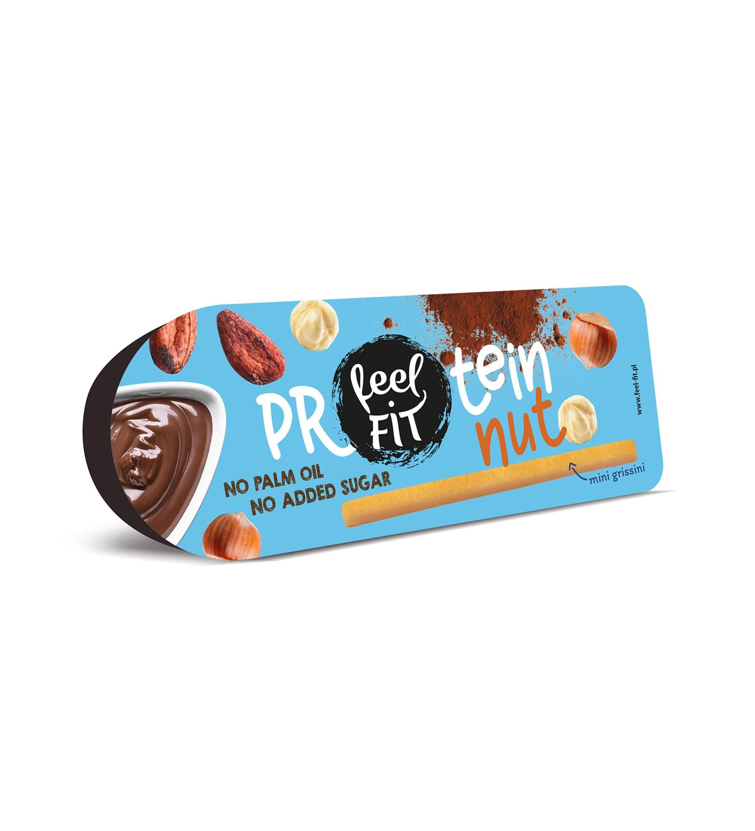 Feel Fit Protein Grissini - Sugar-Free Hazelnut Cocoa Cream & Crispy Breadsticks | Healthy Snack (15 x 25g) | No Palm Oil - Buy Online on GoSupps.com