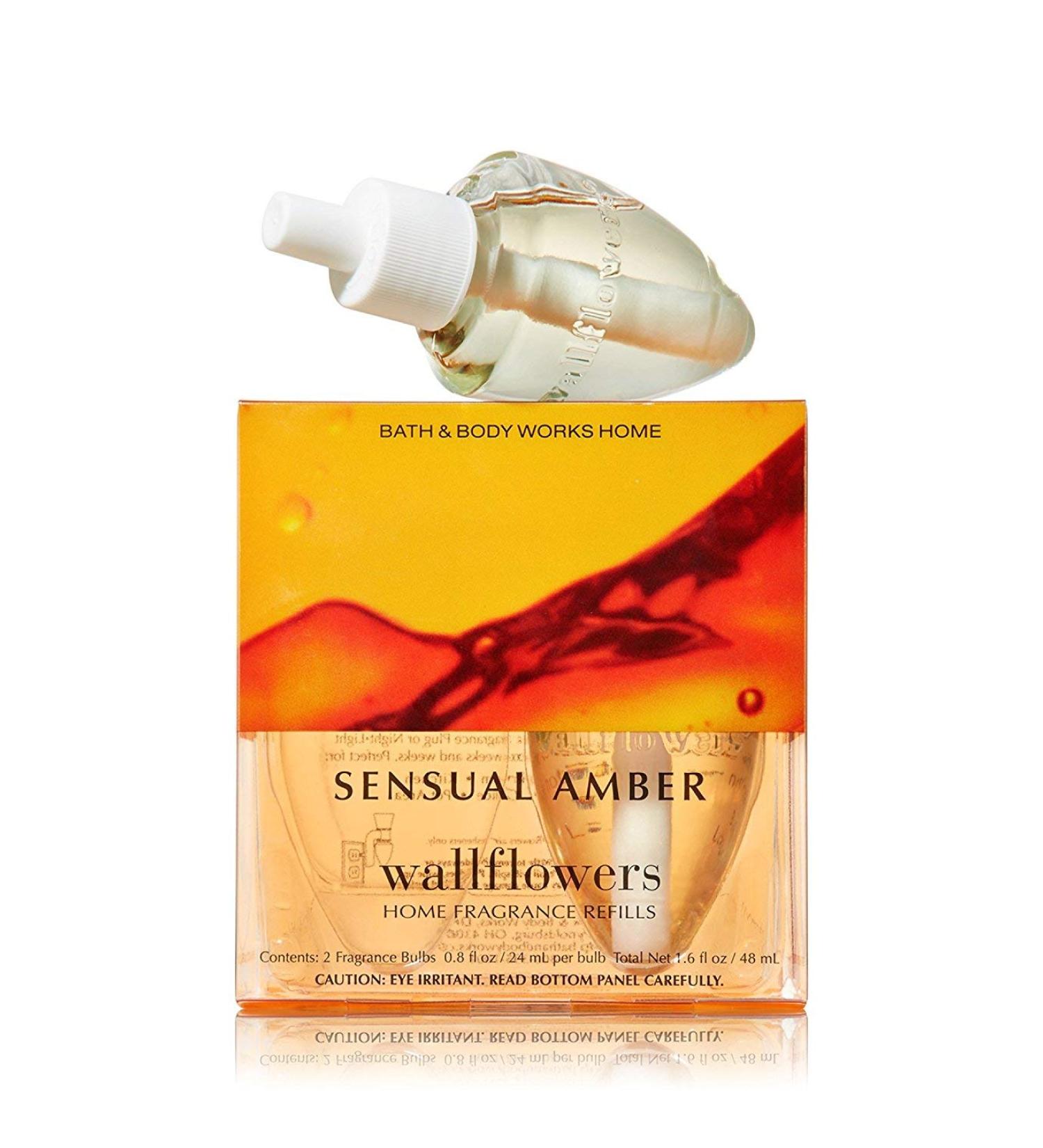 Bath and Body Works Sensual Amber WallFlower Refills 2 Bulbs