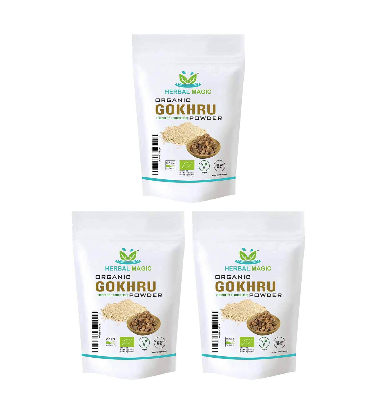 Organic Terrestris/Gokhru Powder - Ayurvedic Herb, UK Organic Certified 300g (Pack of 1) - Buy Online on GoSupps.com