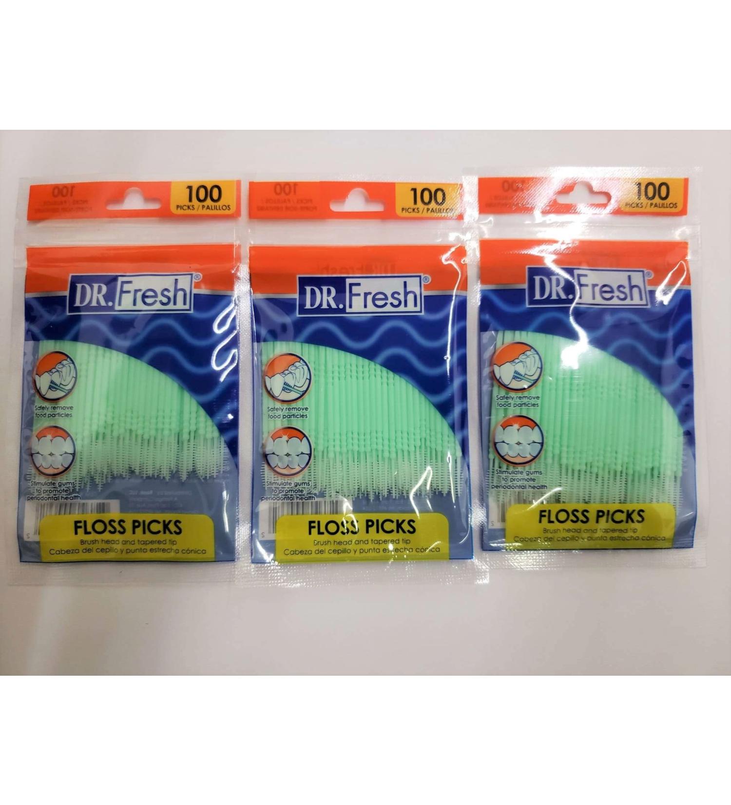 3 pk x 100 ct Soft Bristle Dental Floss Picks - Interdental Brush, Toothpicks - 300 Total - Buy Online on GoSupps.com