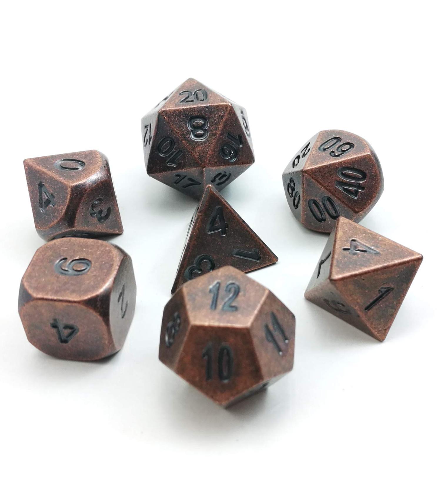 Bescon Antique Copper Metal Polyhedral D&D Dice Set - 7pcs RPG Role Playing Game Dice - Buy Online on GoSupps.com